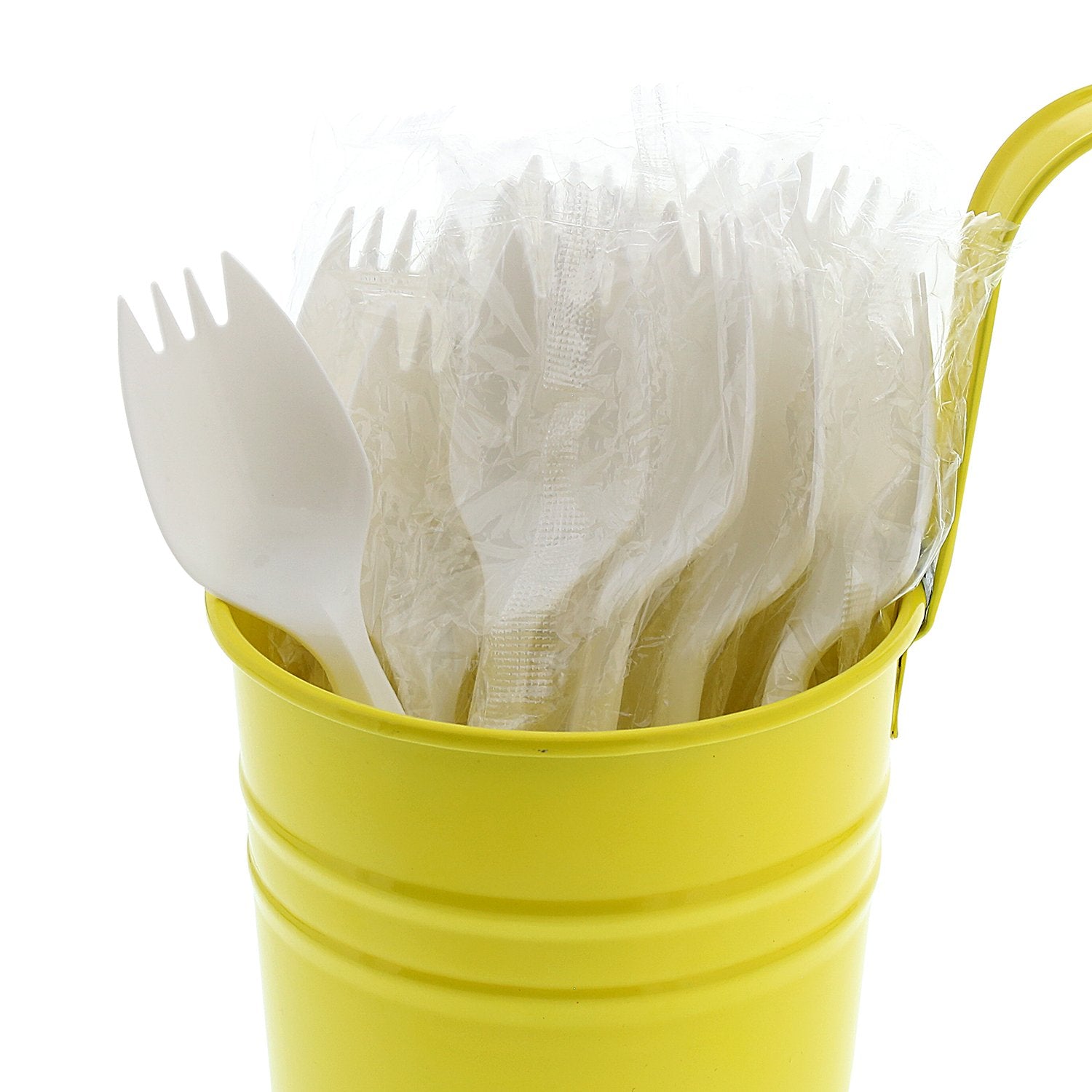 [1000 PCS] Polypropylene Sporks, White, Individually Wrapped