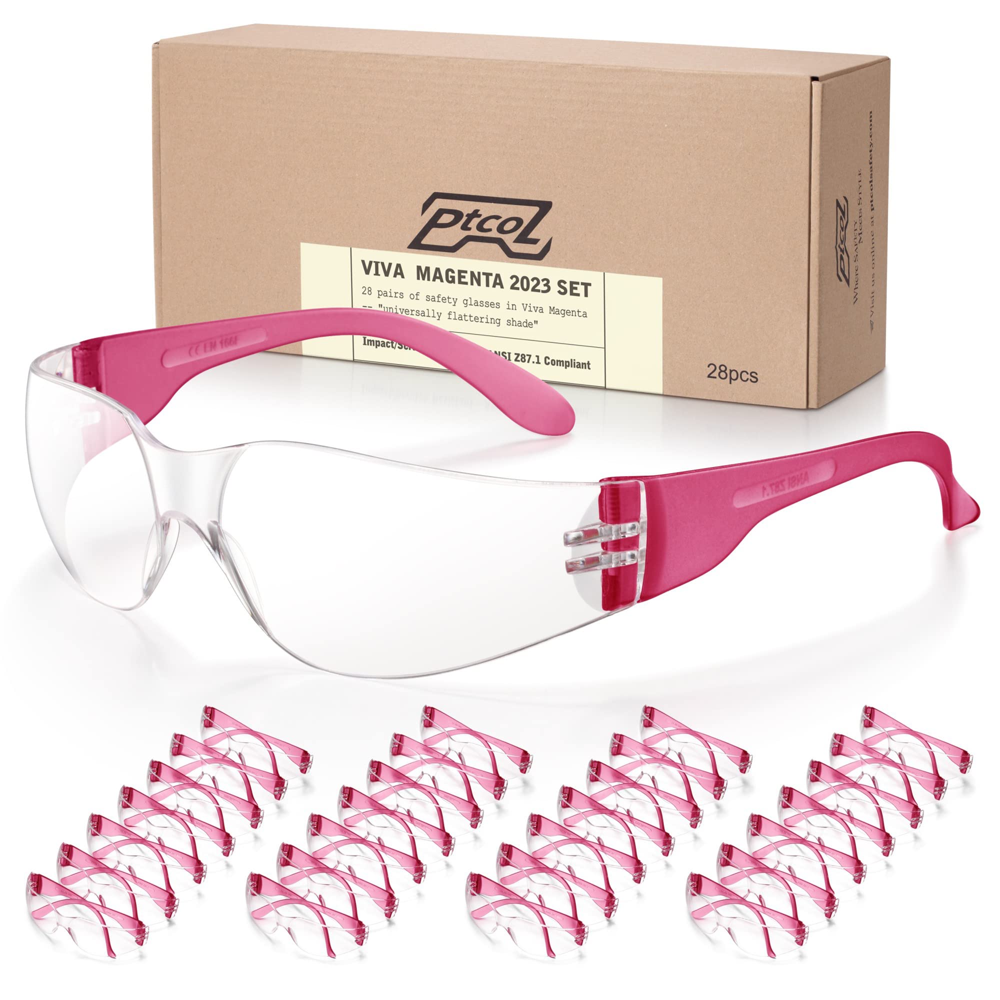 [28 PCS] Safety Glasses (Bulk Pack of 24+4) with ANSI Z87.1 Certified