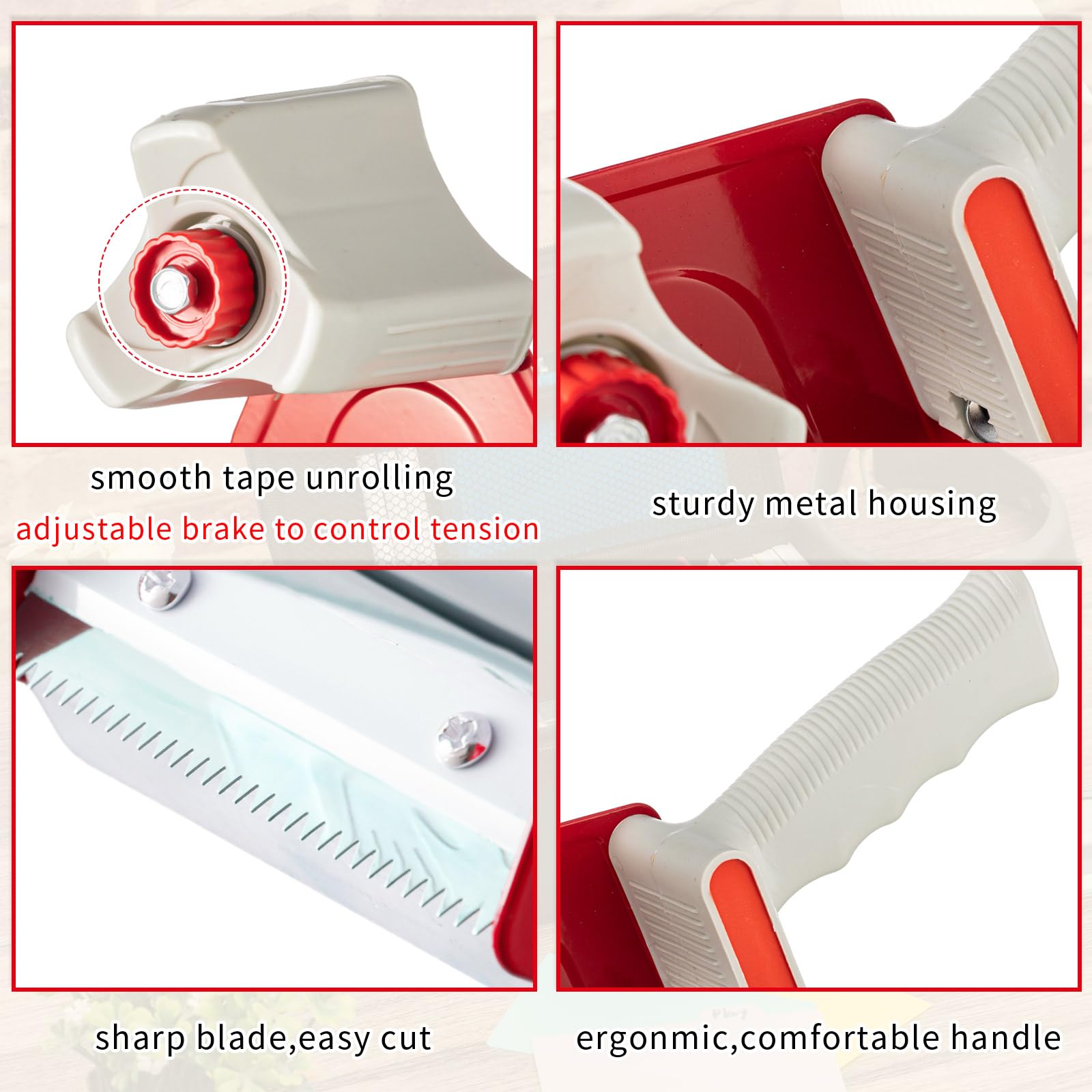 [3 Pack] 3 Inches Wide Tape Gun Lightweight Packing Tape Dispenser Gun Heavy Duty Tape Dispenser