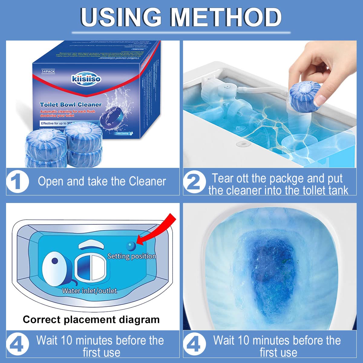 [18/ 30/ 54 Pack] Commercial & Household Toilet Bowl Cleaners