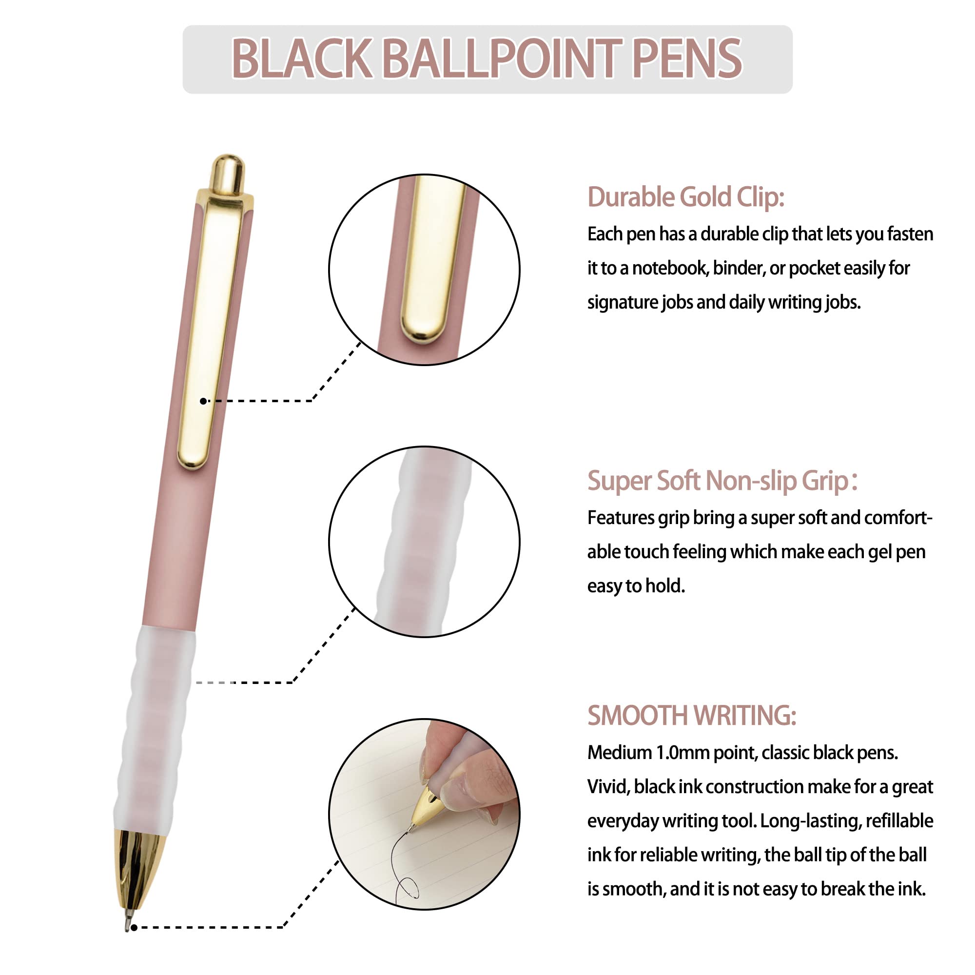 Ballpoint Pens Black Medium Point 1mm Pen (12 & 18-Count)