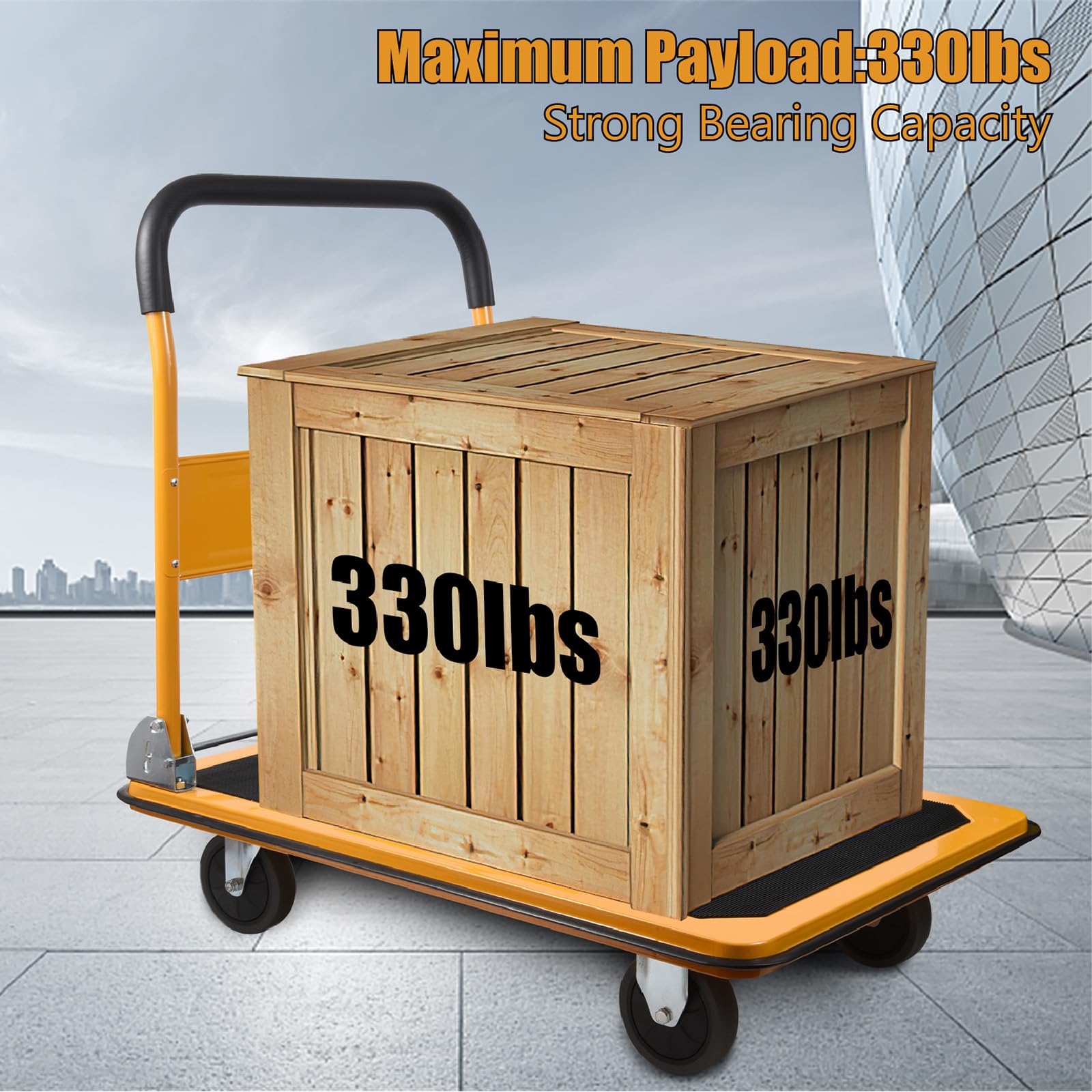 LEADALLWAY Foldable Push Cart Platform Cart