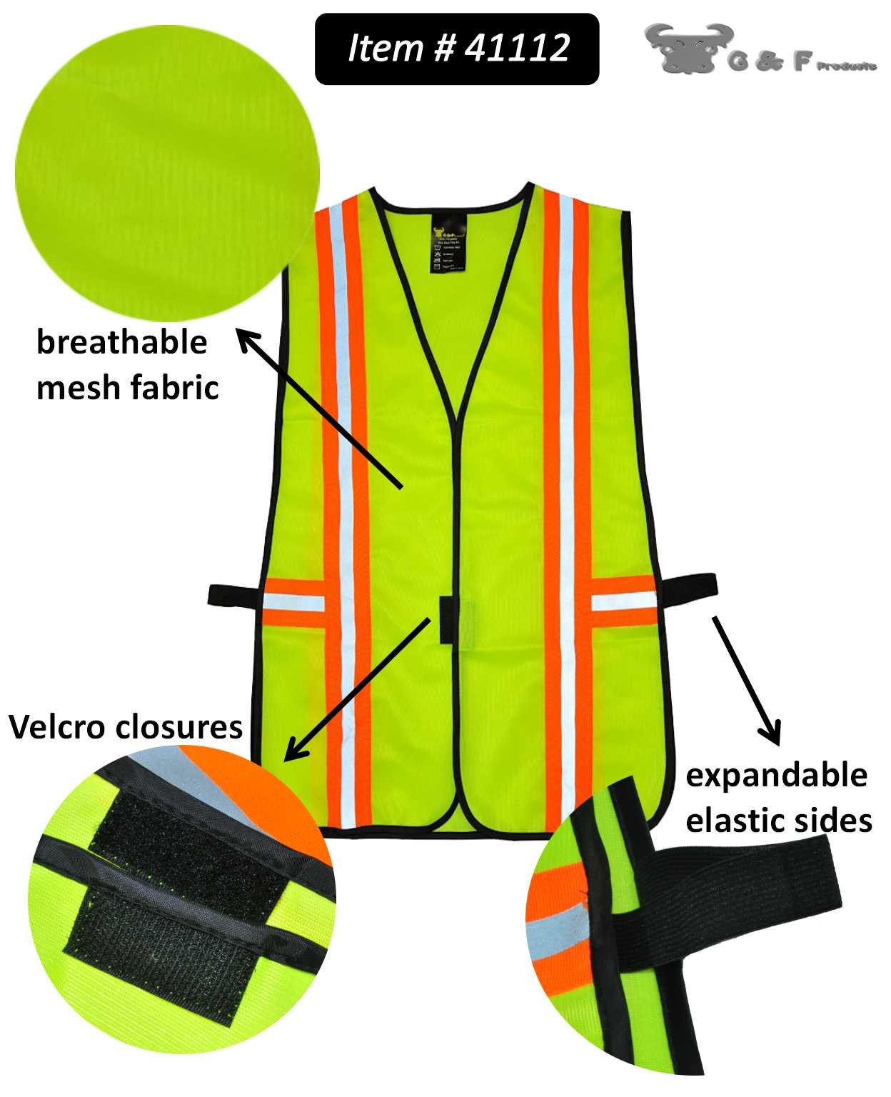 [1 / 20 Packs] Industrial Safety Vest with Reflective Stripes
