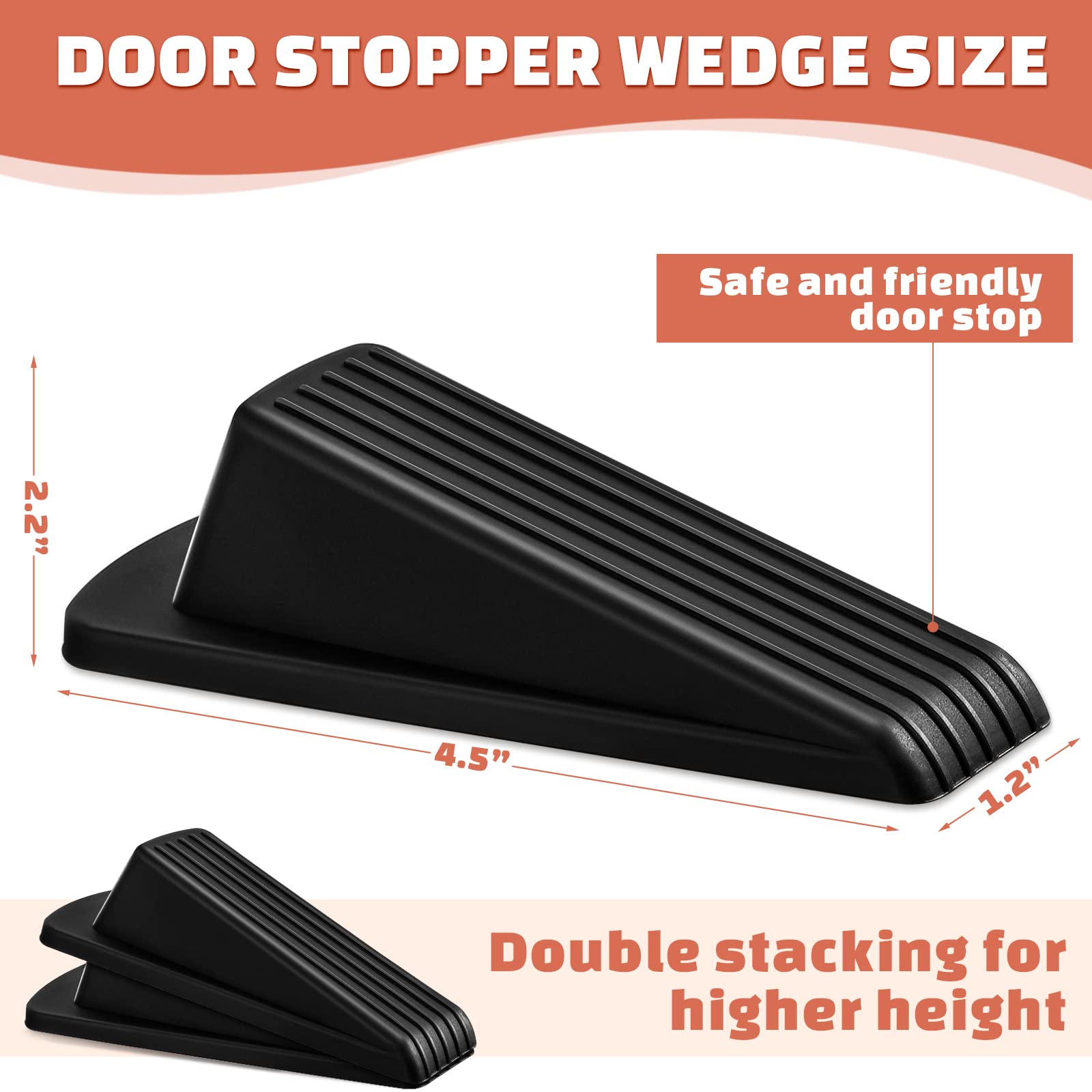 18/36/72 Pcs Rubber Door Stoppers for Bottom of Door