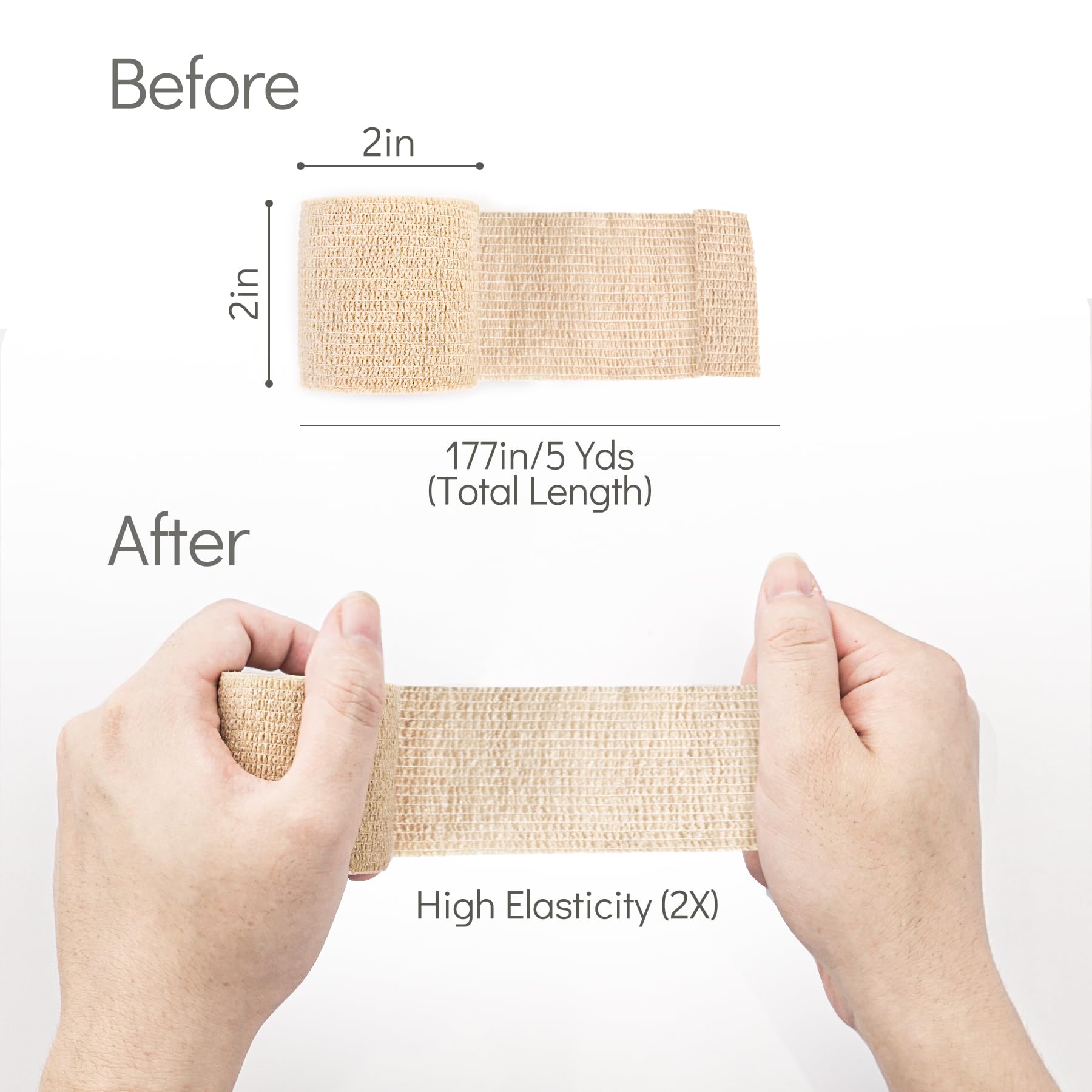 [12 Pack] Metene Self Adhesive Bandage Wrap, Athletic Tape 2 Inches X 5 Yards