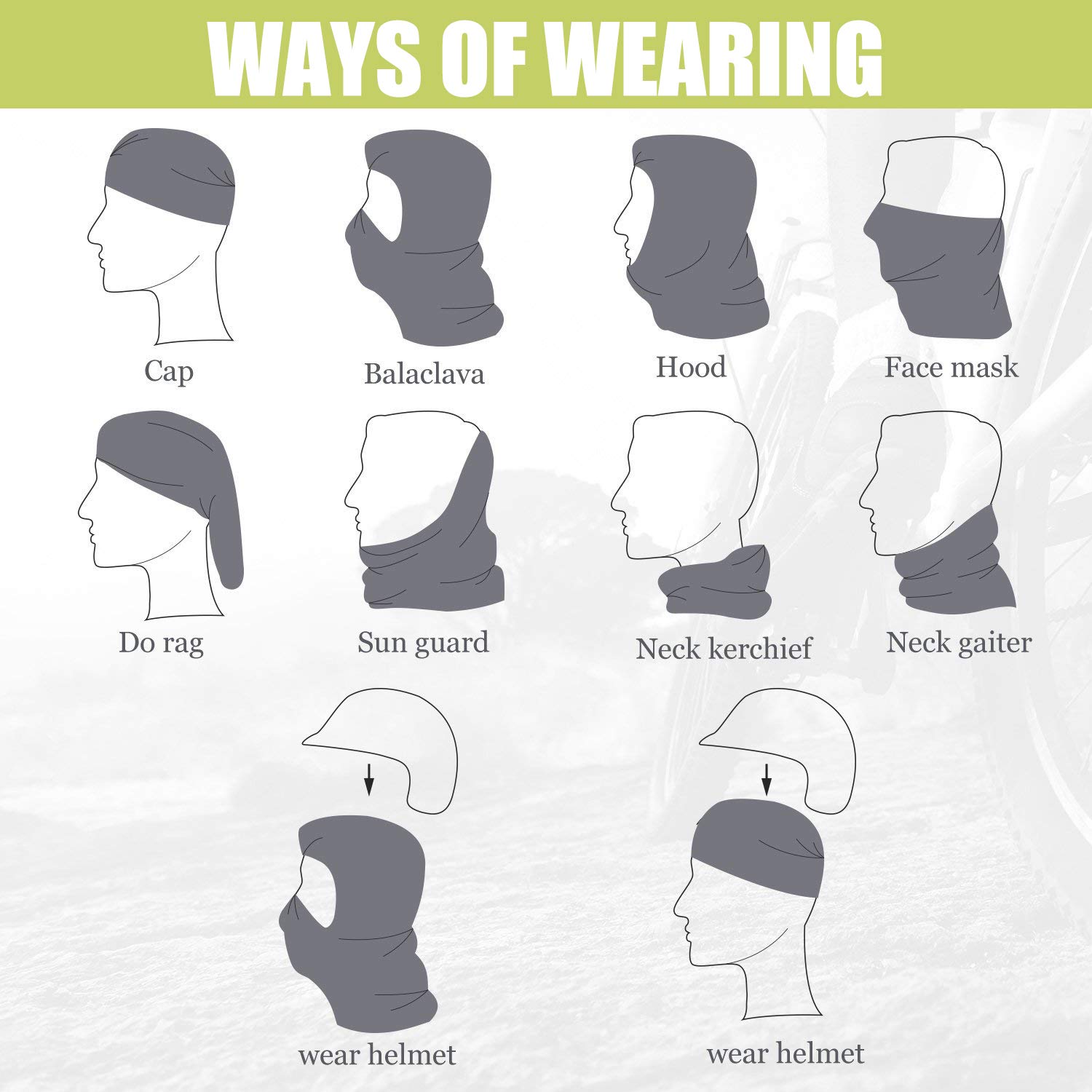 [1 PC] Face Mask Adjustable Windproof UV Protection Hood