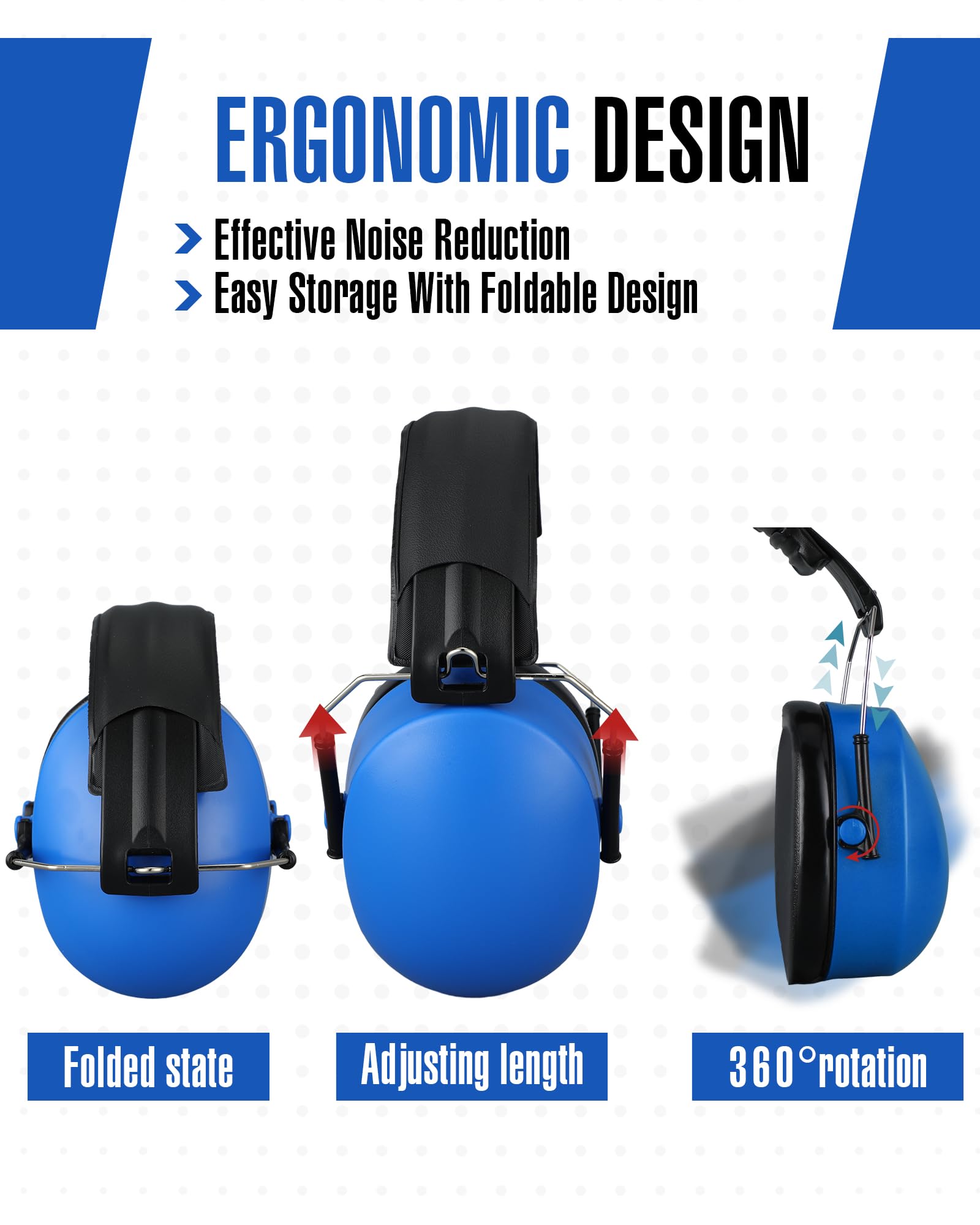 [12 PCS] Hearing Protection Ear Muffs, NRR 28dB Noise Reduction