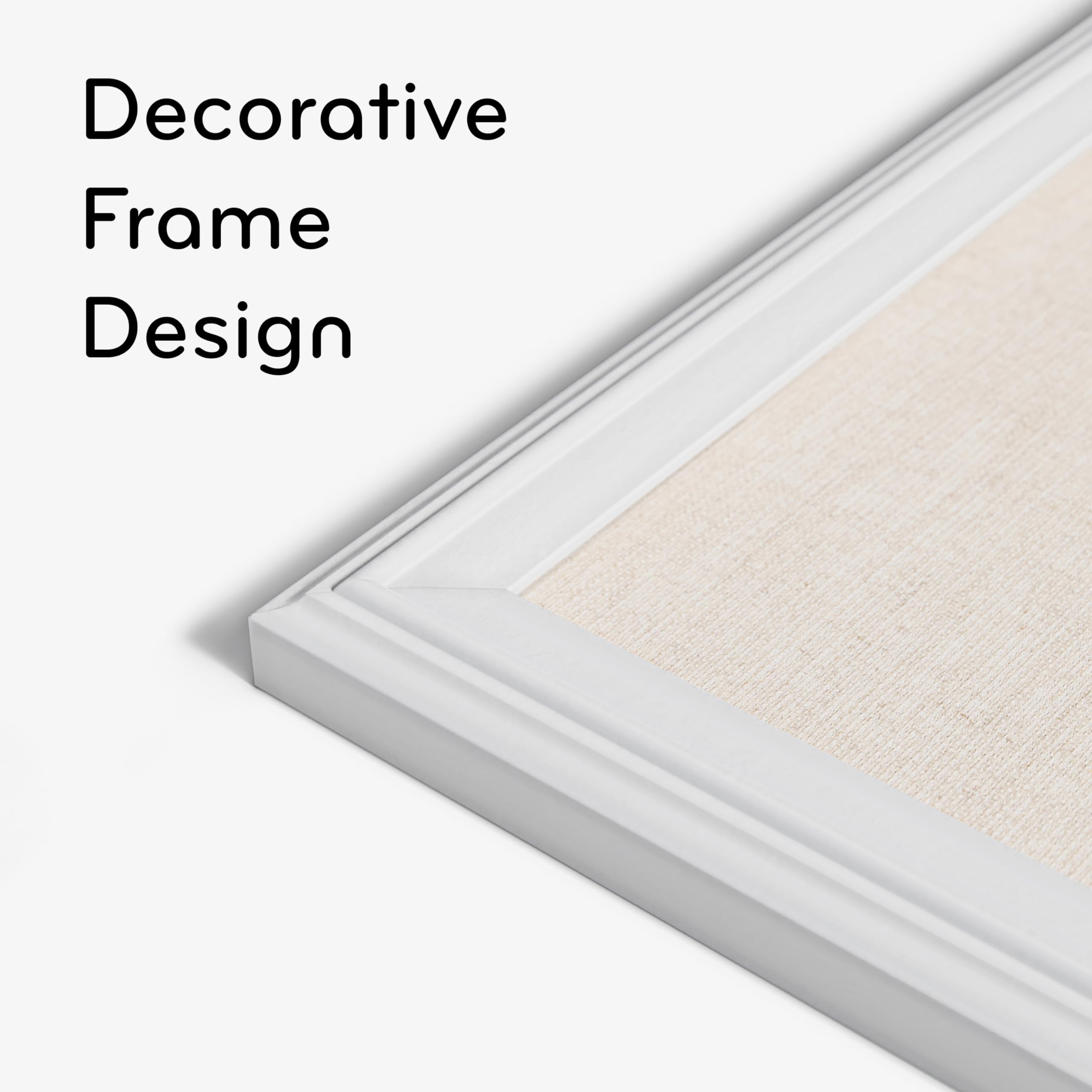 [1 PC] Linen Bulletin Board with White Wood Frame, 23" x 17"