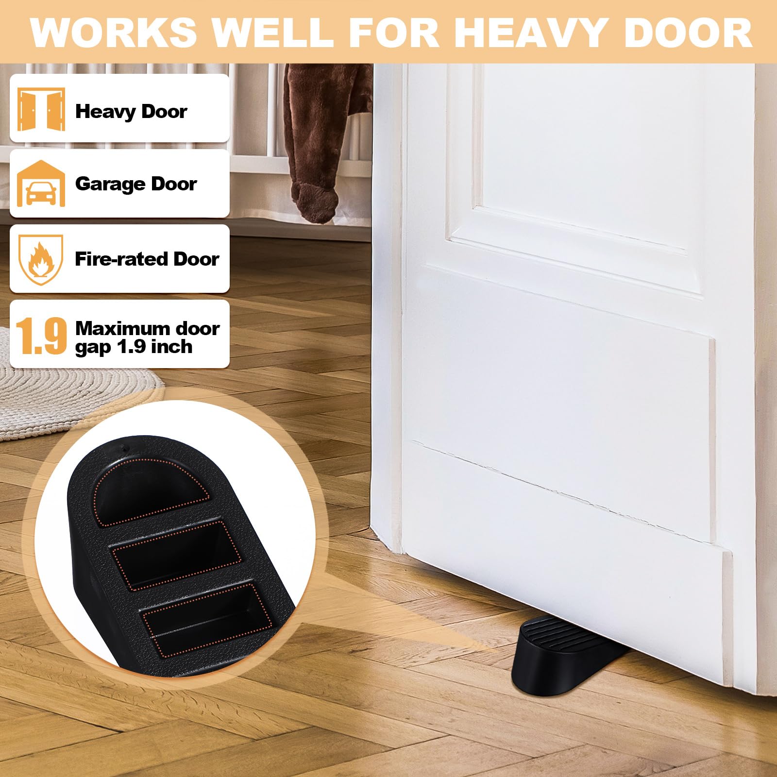 [4/6/8/16 Pack] Large Door Stoppers Heavy Duty Rubber Door Stop