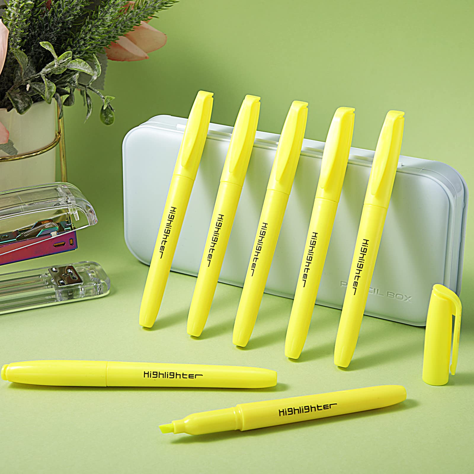 180 Pcs Highlighter Markers Bulk, Chisel Tip (Yellow)
