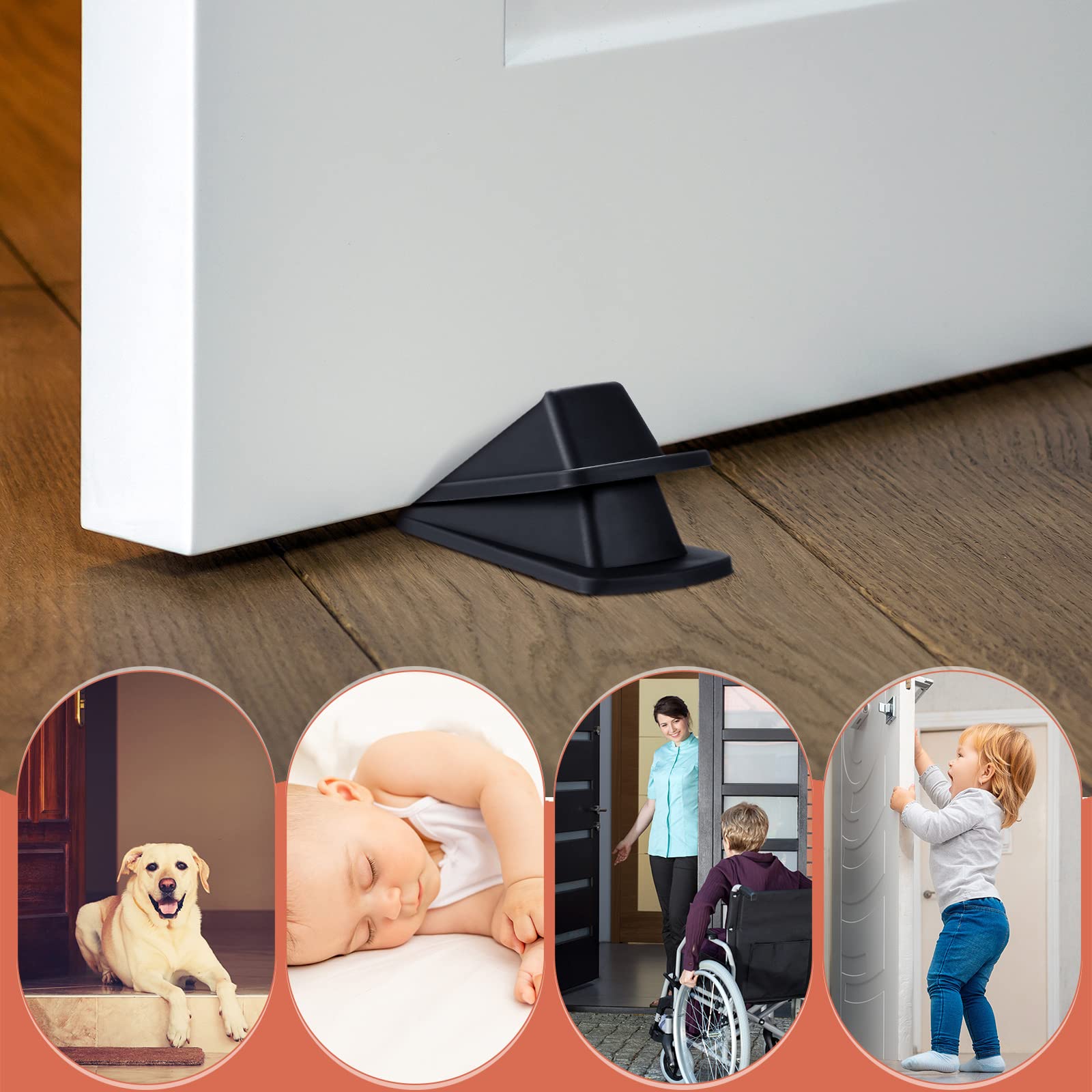 18/36/72 Pcs Rubber Door Stoppers for Bottom of Door