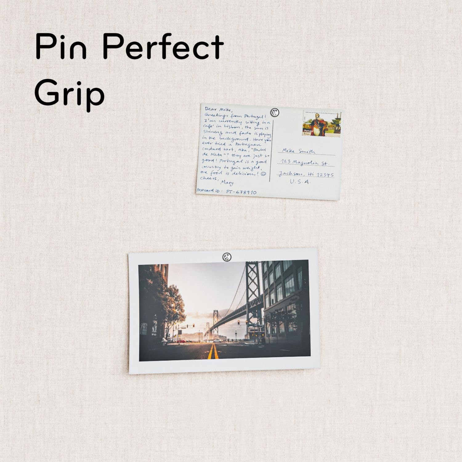 [1 PC] Linen Bulletin Board with White Wood Frame, 23" x 17"