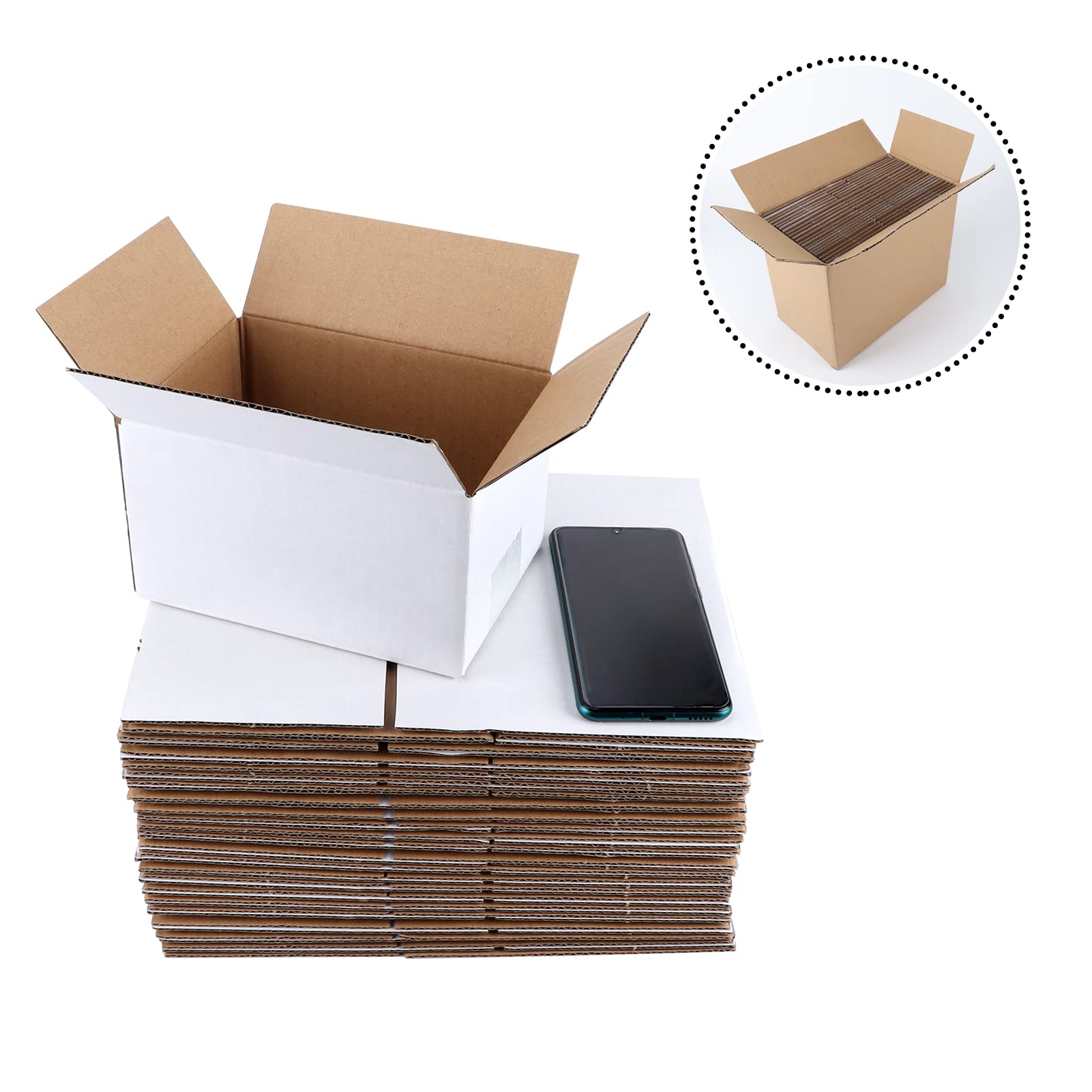 White Corrugated Cardboard Box (Set of 25)