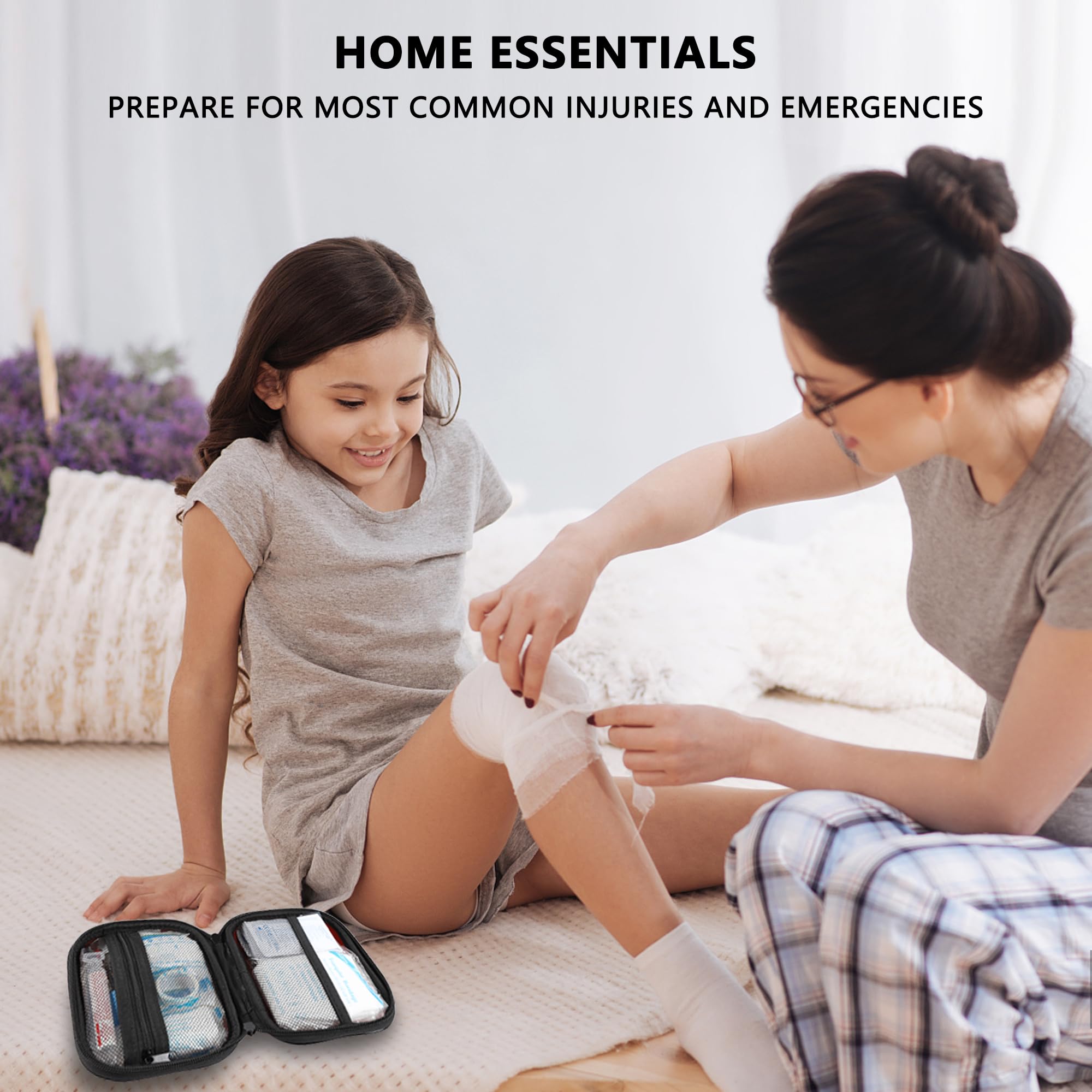 Mini First Aid Kit - 120 Piece Small Waterproof Hard Shell Medical Kit