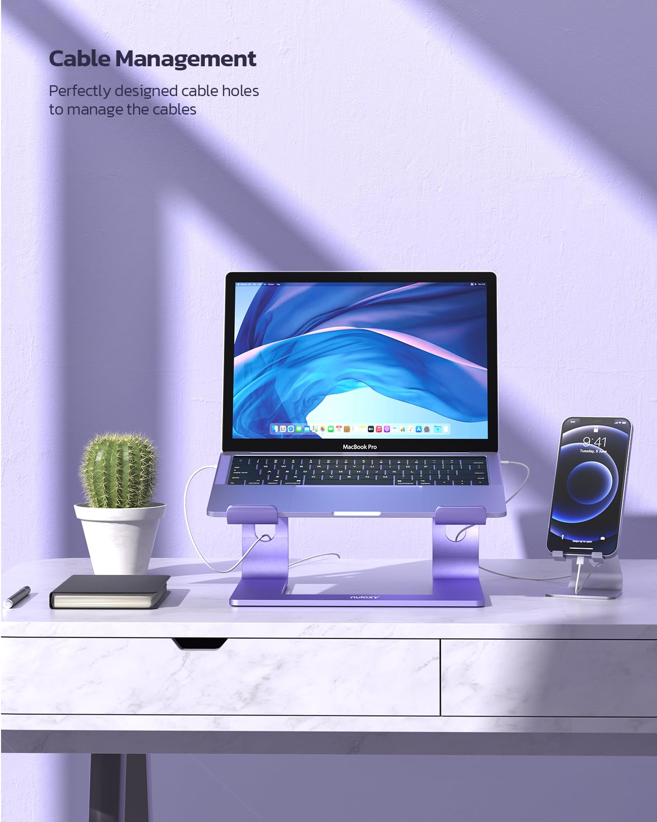 [1 PC] Detachable Ergonomic Laptop Mount Computer Stand for Desk, All 10-16" Laptops