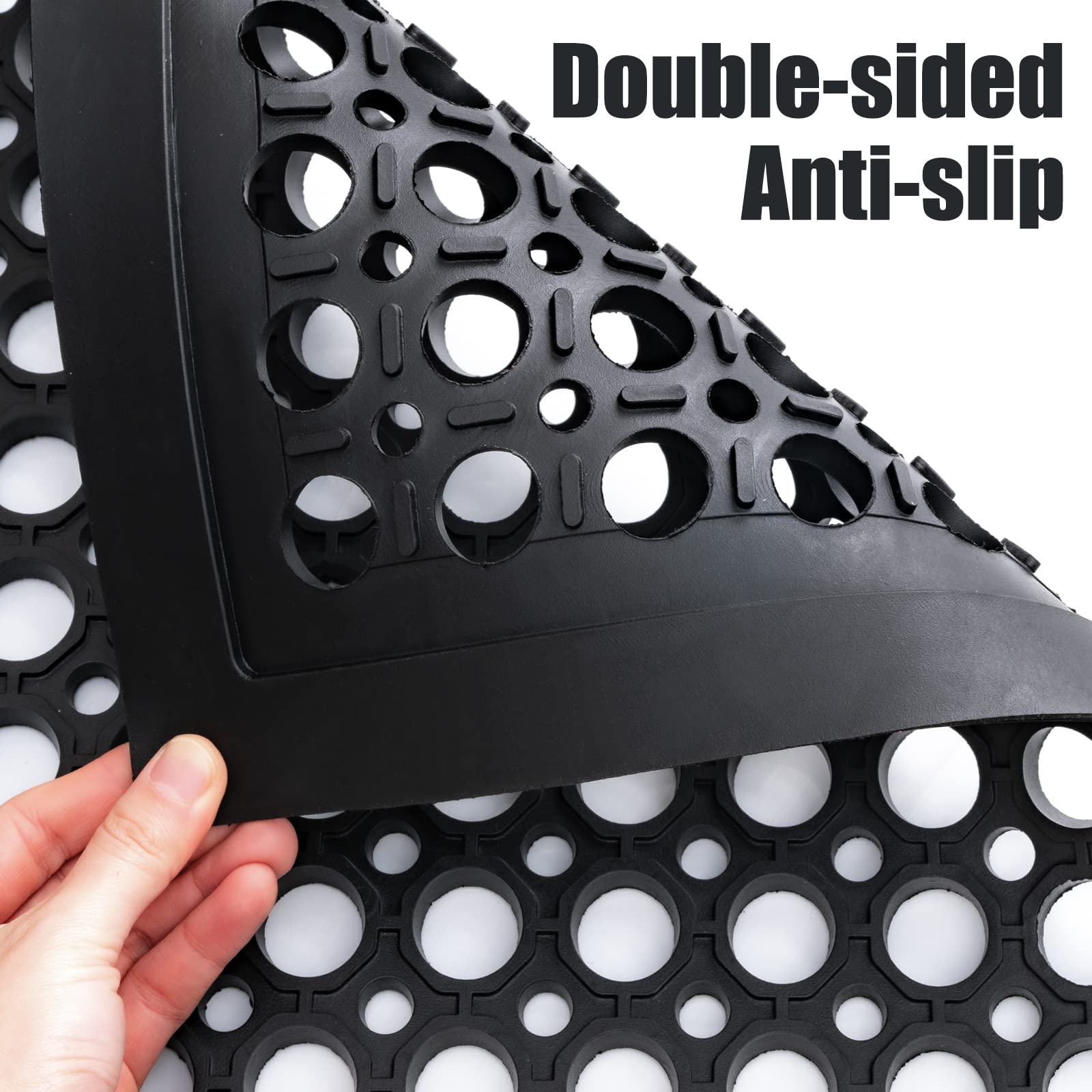 Non-Slip Black Rubber Door Mat Anti-Fatigue Floor Mats