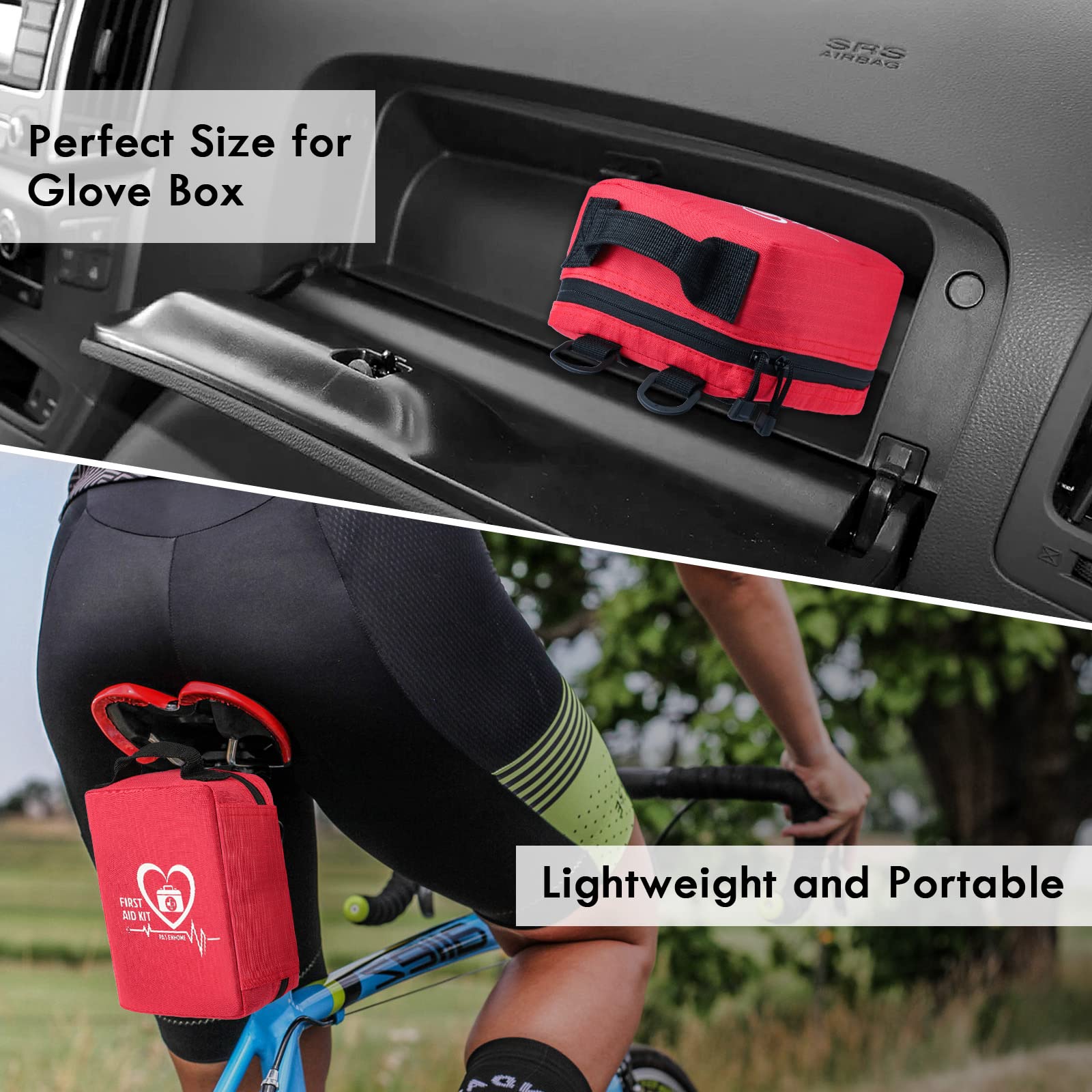 Pasenhome First Aid Kits, First Aid Bag with Labelled Compartments