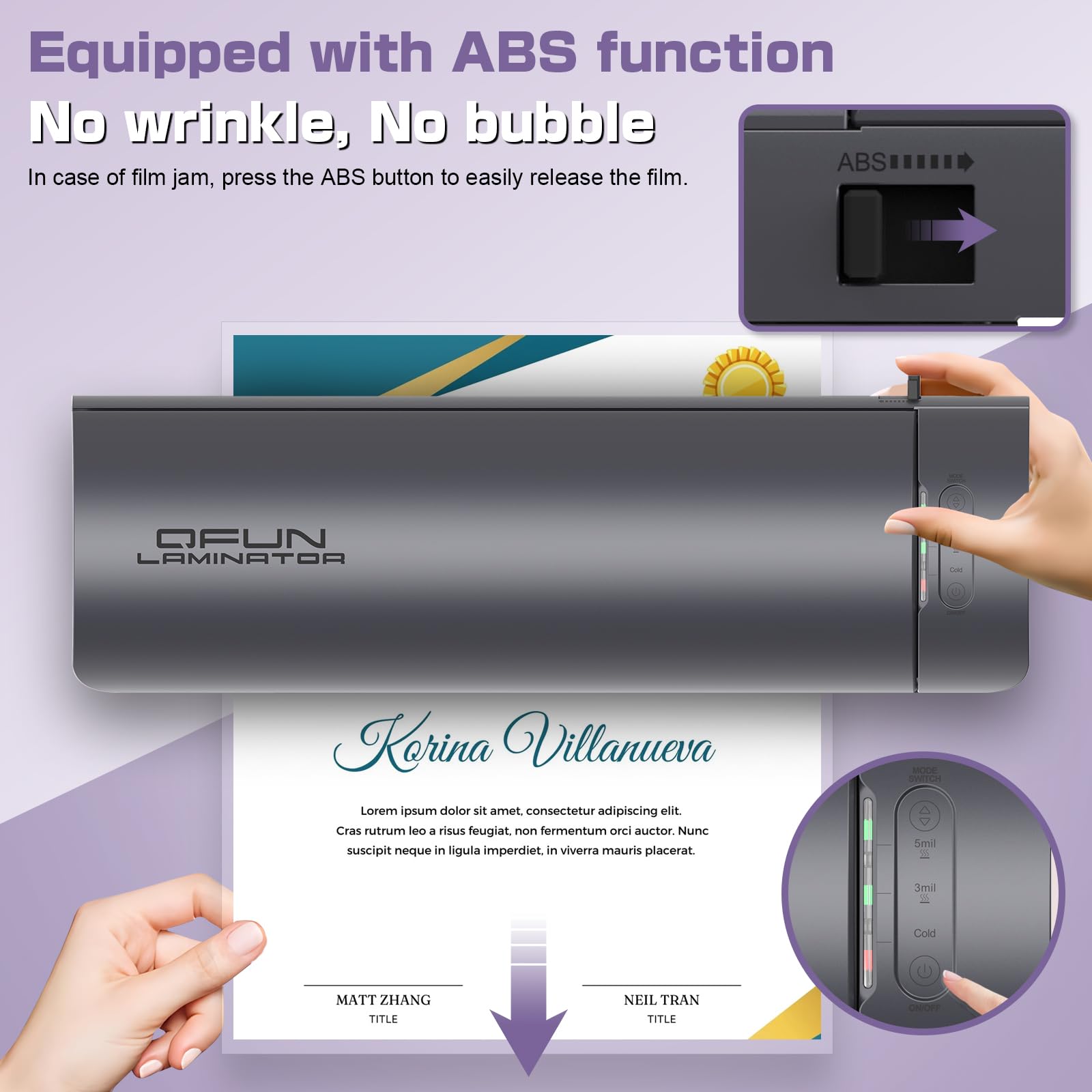 13 Inch Wide Thermal Laminator Machine 11x17 Laminator, A3/A4/A5/A6