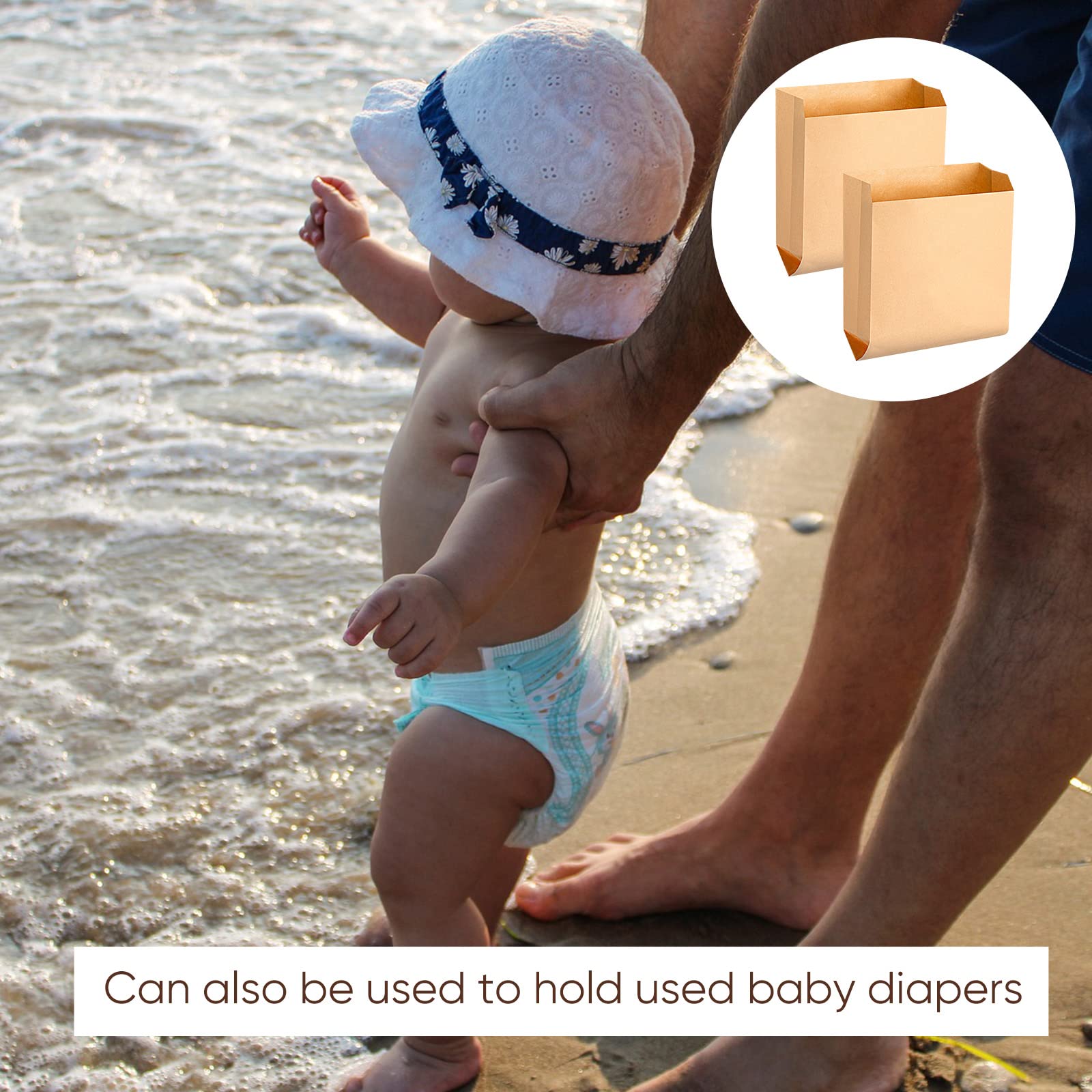 Kraft Feminine Hygiene Liner Bag, 7.5 x 10" Waste Receptacle Paper Liners (50/100/200/300 Pcs)