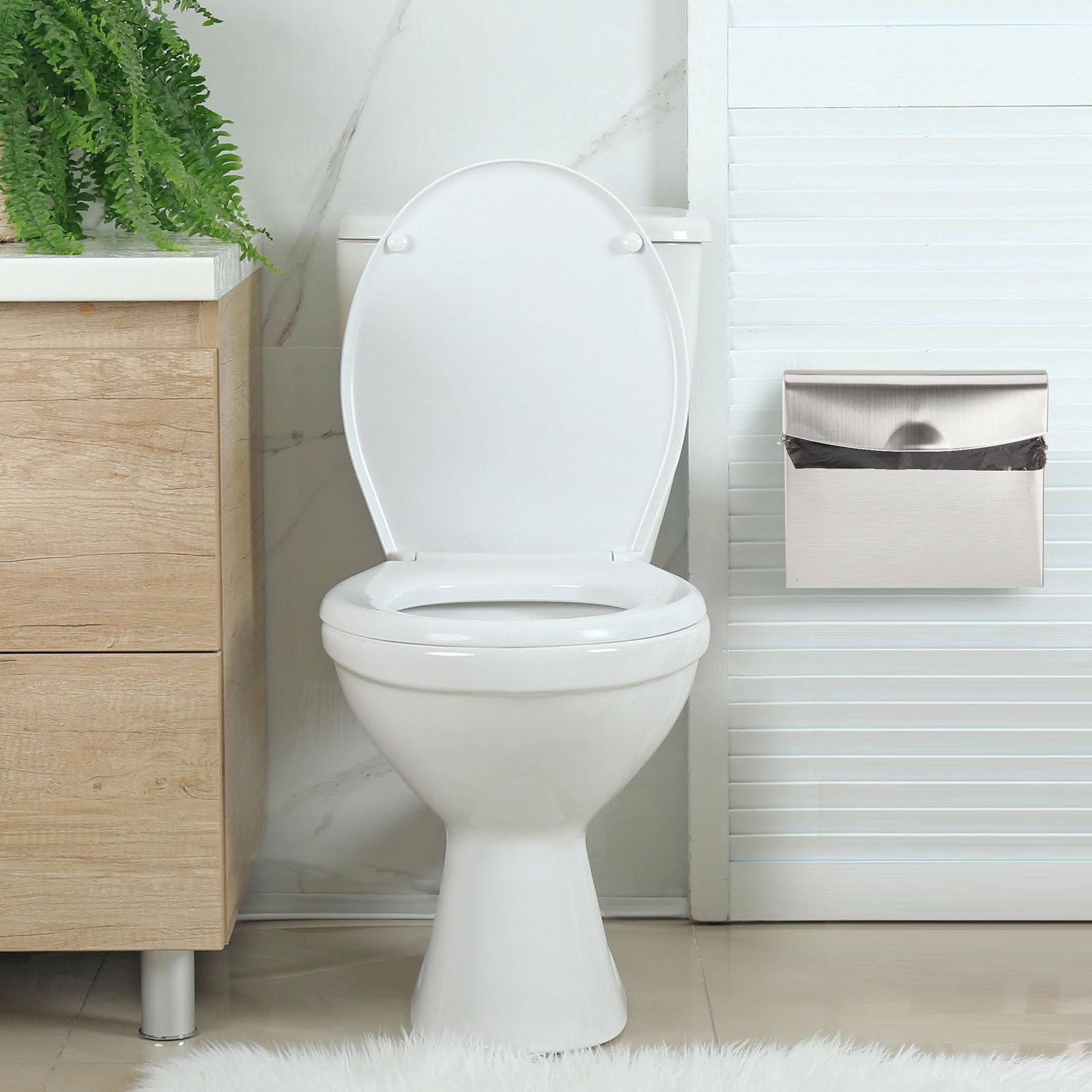 Tioncy 2Pcs Sanitary Napkin Disposal Receptacle with 200Pcs Pink Feminine Hygiene Disposal Bag