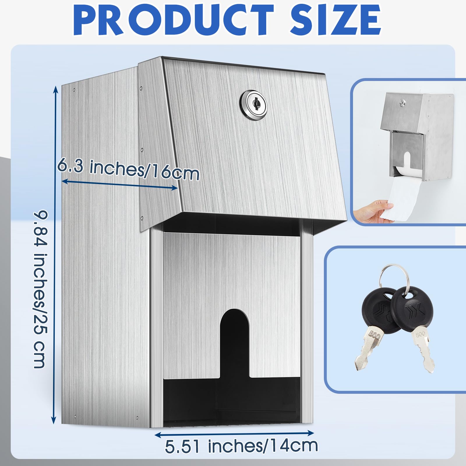 Dual Rolls Commercial Toilet Paper Dispenser Toilet Paper Container