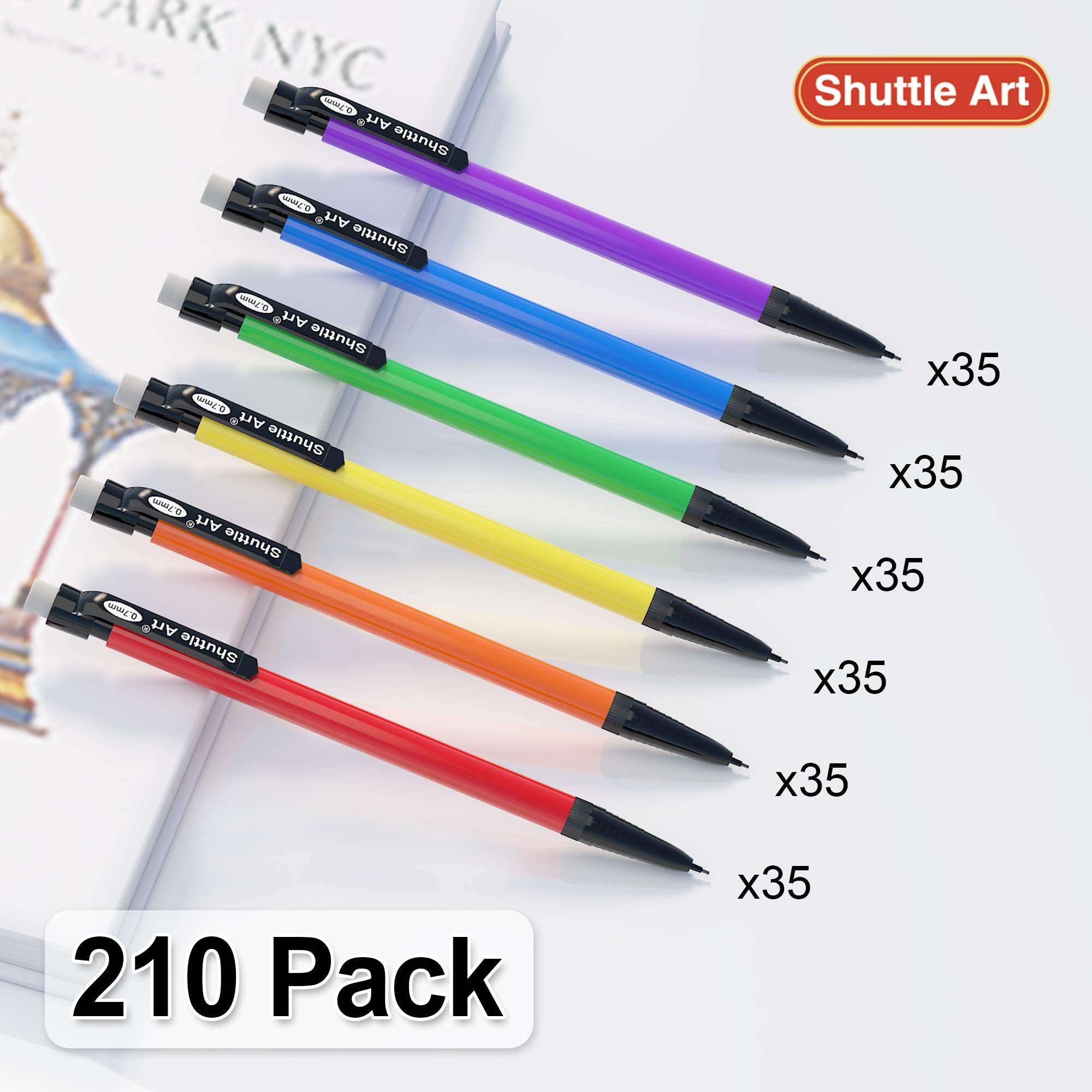 Shuttle Art Mechanical Pencils, 0.7mm Medium Point, HB #2 Lead - 84 Pack / 210 Pack Bulk