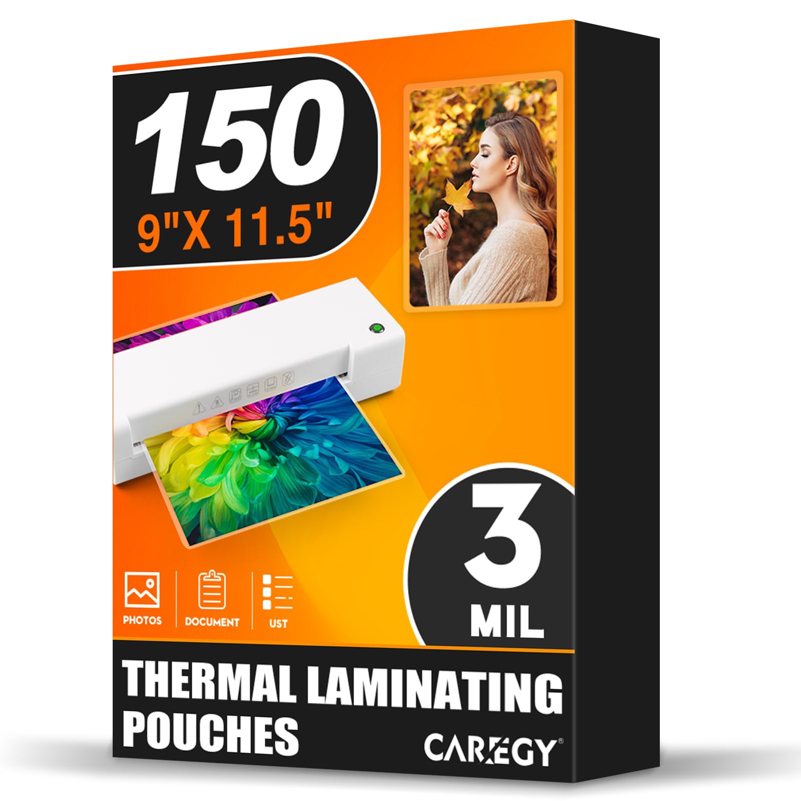 [150/300/500 Pack] Thermal Laminating Pouches, 3 Mil,9 x 11.5 Inches