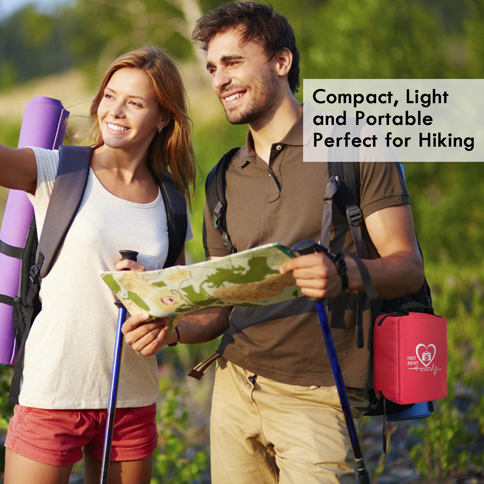 Pasenhome First Aid Kits, First Aid Bag with Labelled Compartments