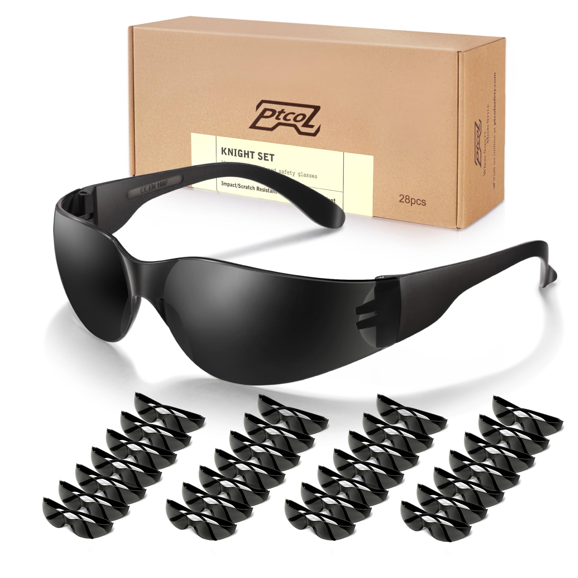 [28 PCS] Safety Glasses (Bulk Pack of 24+4) with ANSI Z87.1 Certified