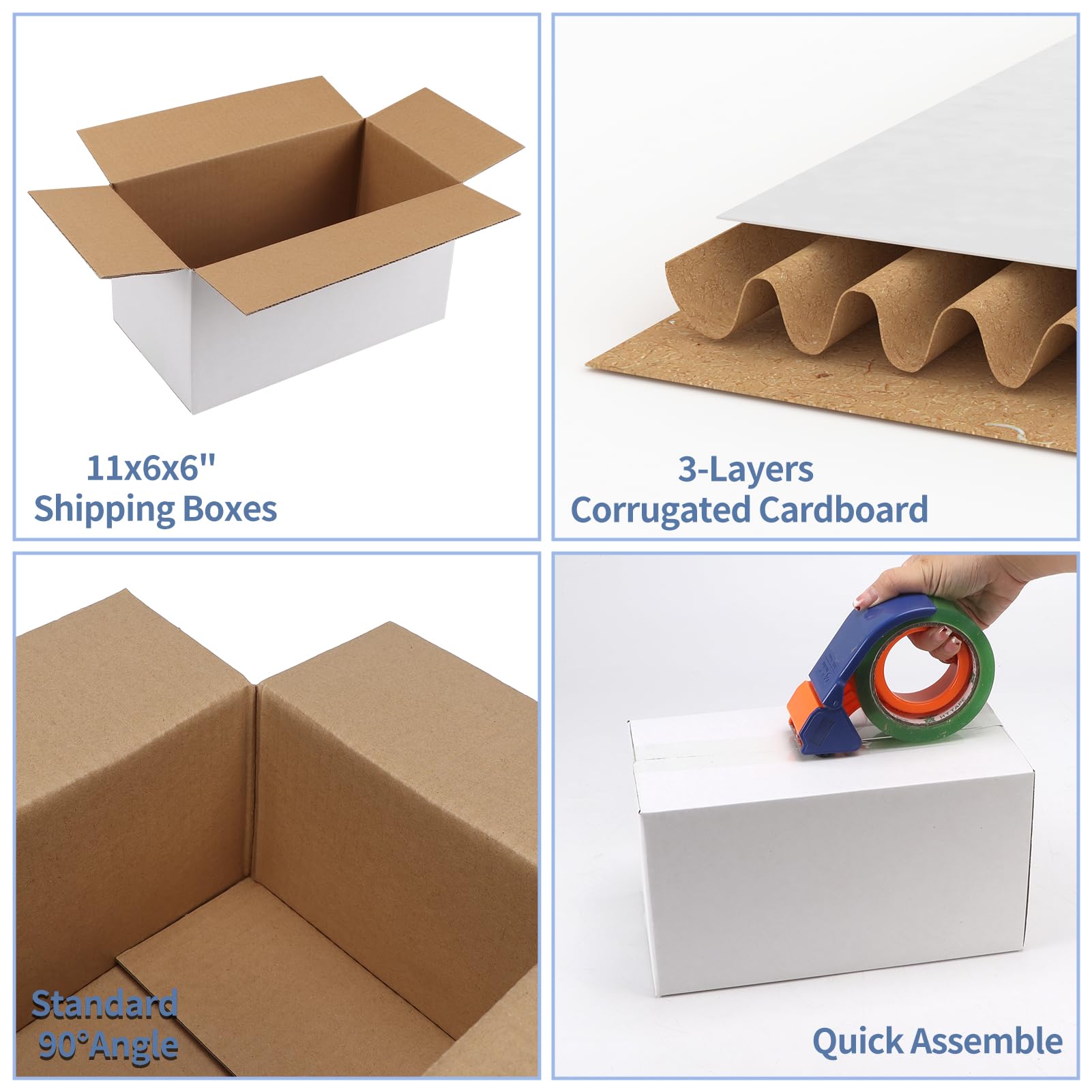 White Corrugated Cardboard Box (Set of 25)