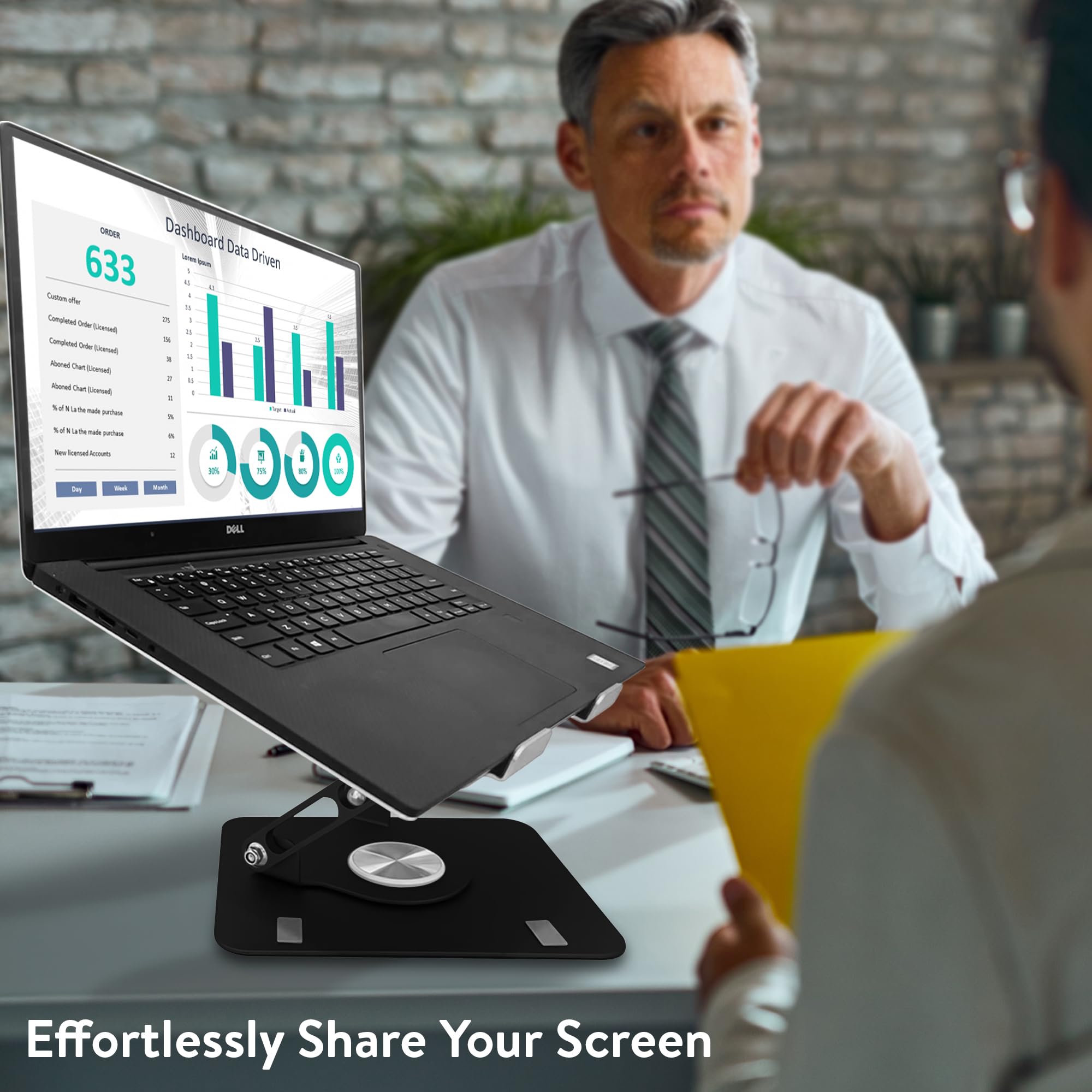 [1 PC] Swivel Laptop Stand for Desk, Adjustable-Raise, Tilt, Collapsible