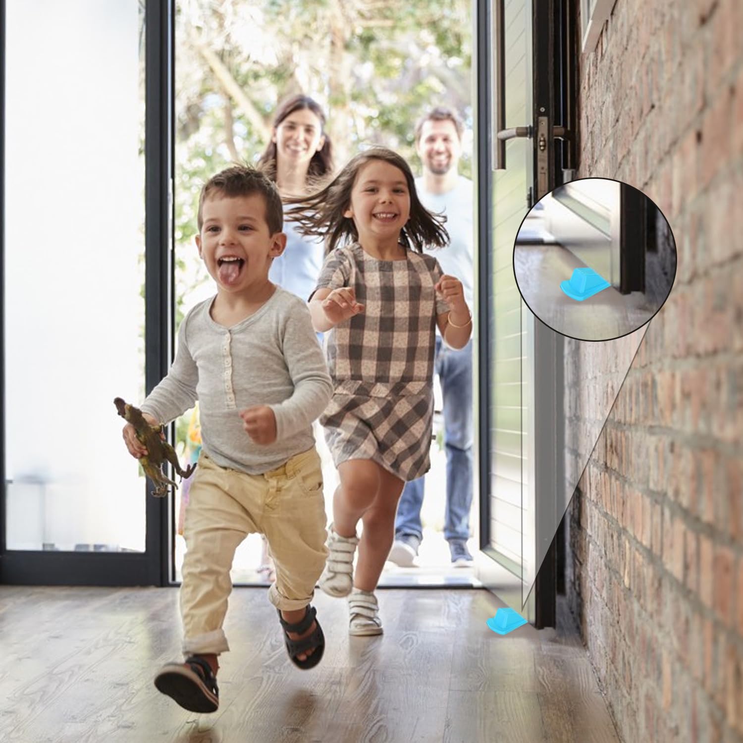 Door Stoppers, 4 Pack Premium Rubber Stoppers Wedge