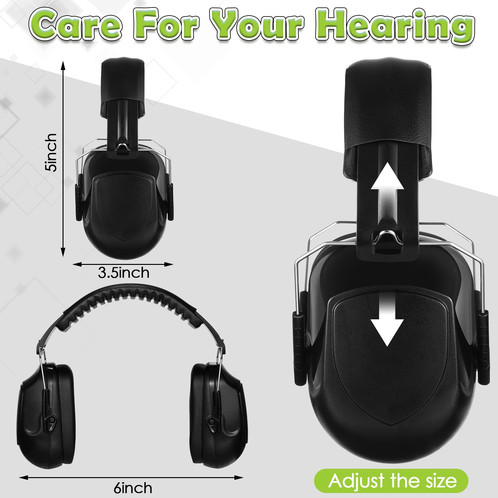 [6 PCS] Ear Protection, Noise Reduction, NRR 28dB Safety Hearing Ear Muffs