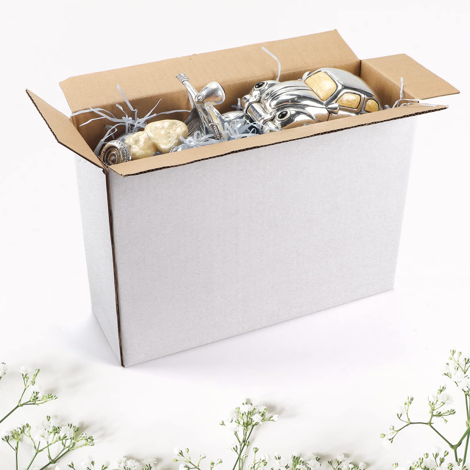 White Corrugated Cardboard Box (Set of 25)