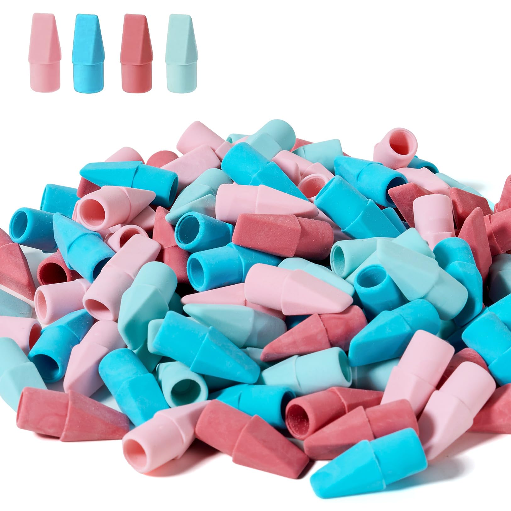 120 Pack Pencil Erasers, Pencil Top Erasers, 7 Colors