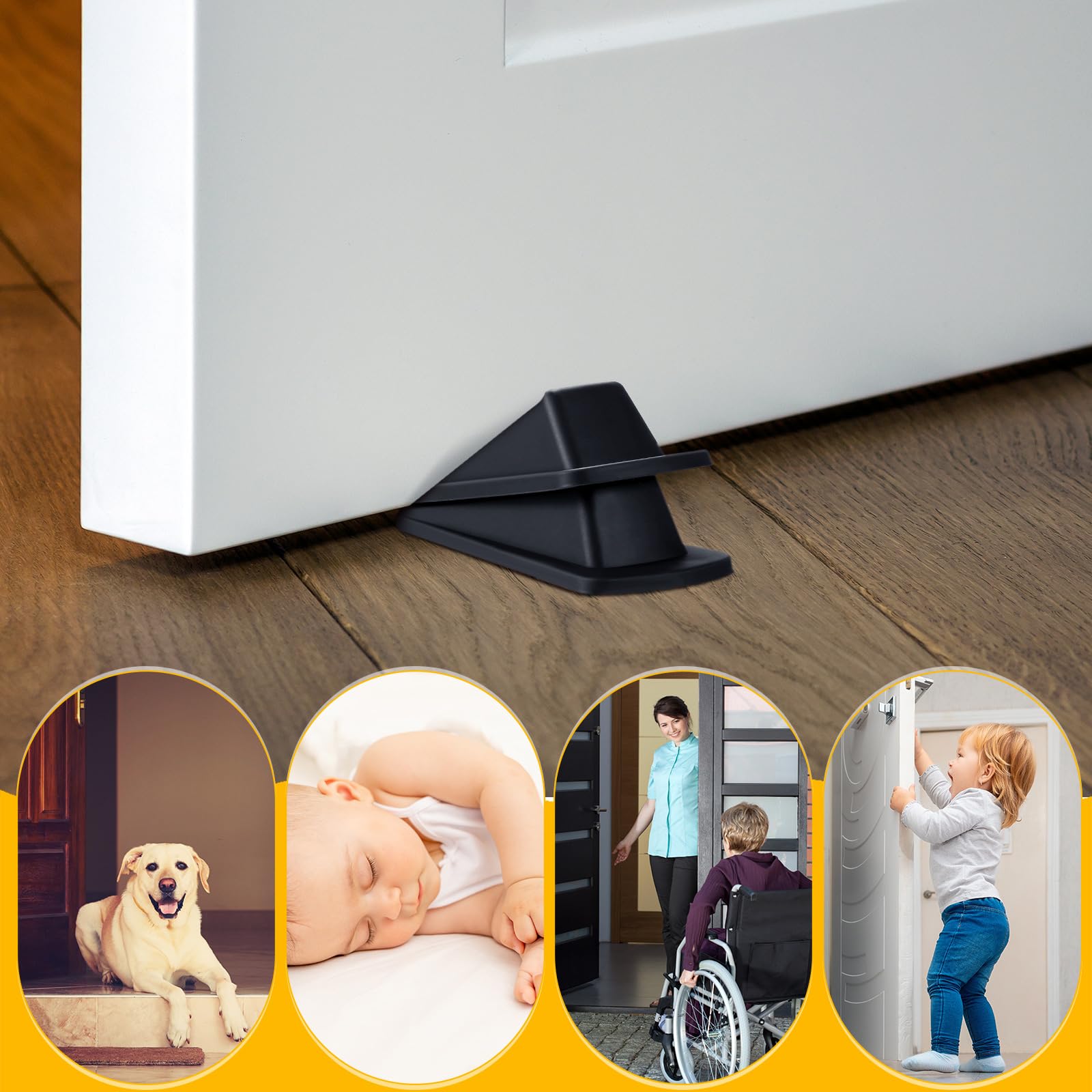 18/36/72 Pcs Rubber Door Stoppers for Bottom of Door