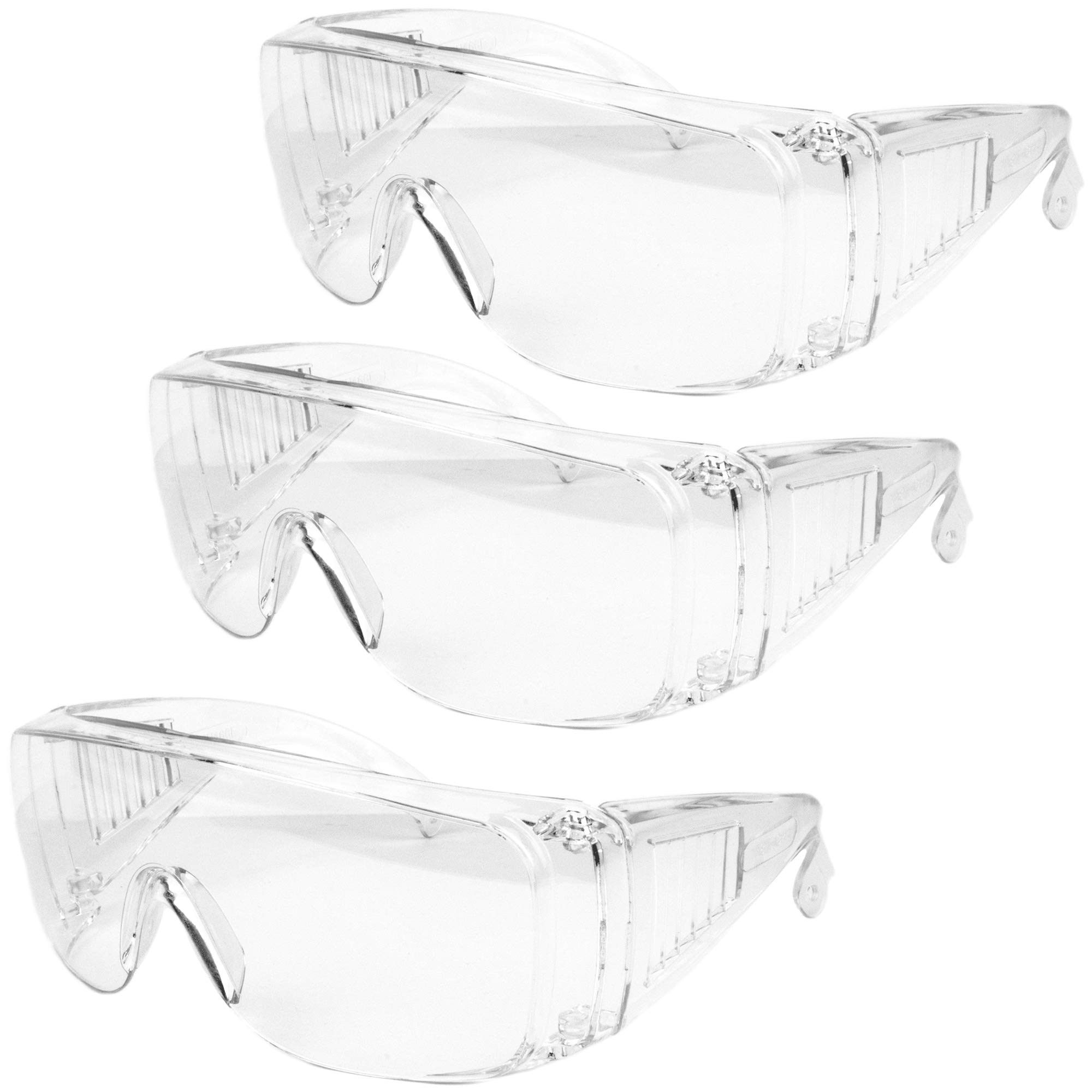 [3 / 12 / 24 PCS] Safety Glasses w/ Anti-Fog & Scratch Resistant, Crystal Clear Eye Protection