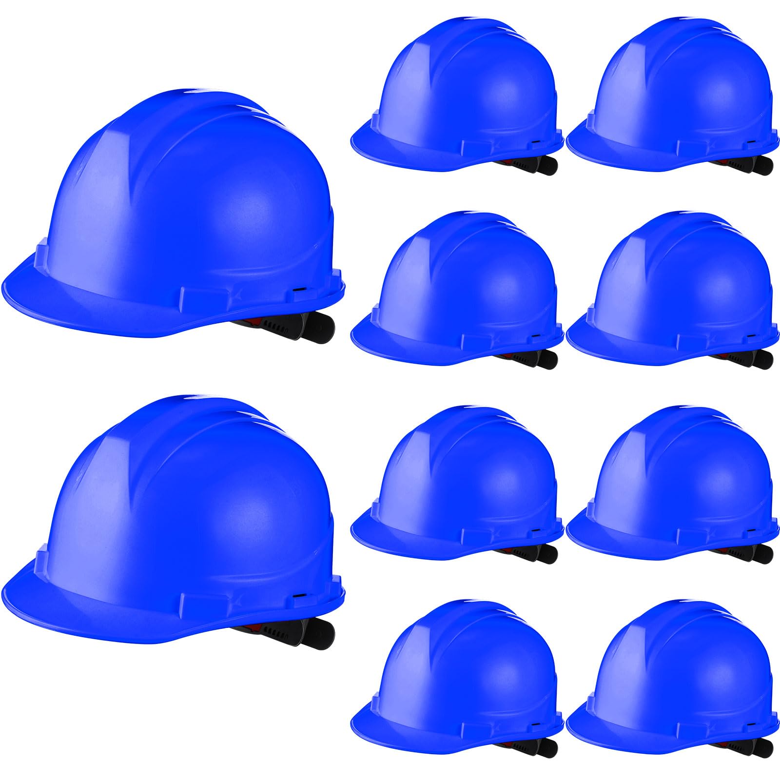 [10 Pcs] Suspension Hard Hat for Construction, Ratchet Cap Style w/ Self Adjusting Straps for Man & Woman
