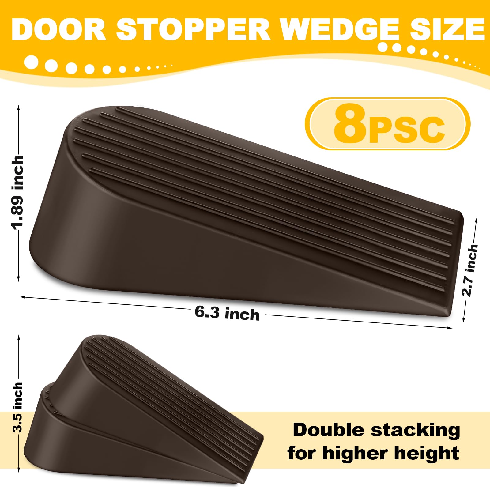 [4/6/8/16 Pack] Large Door Stoppers Heavy Duty Rubber Door Stop