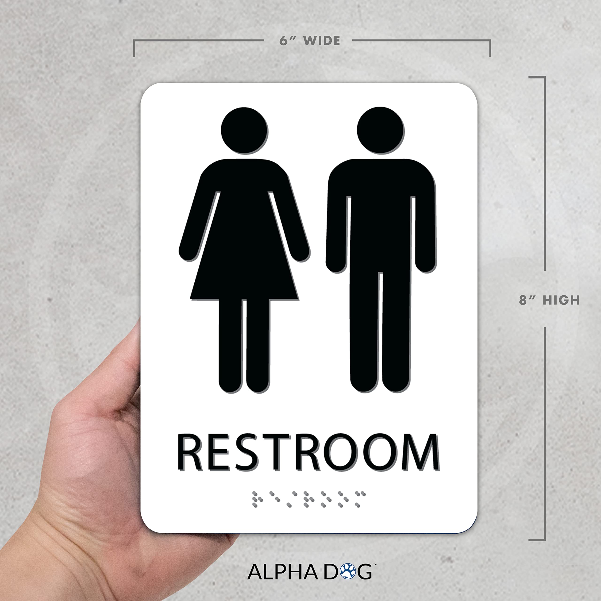 Unisex Bathroom Sign, 8x6 Inch