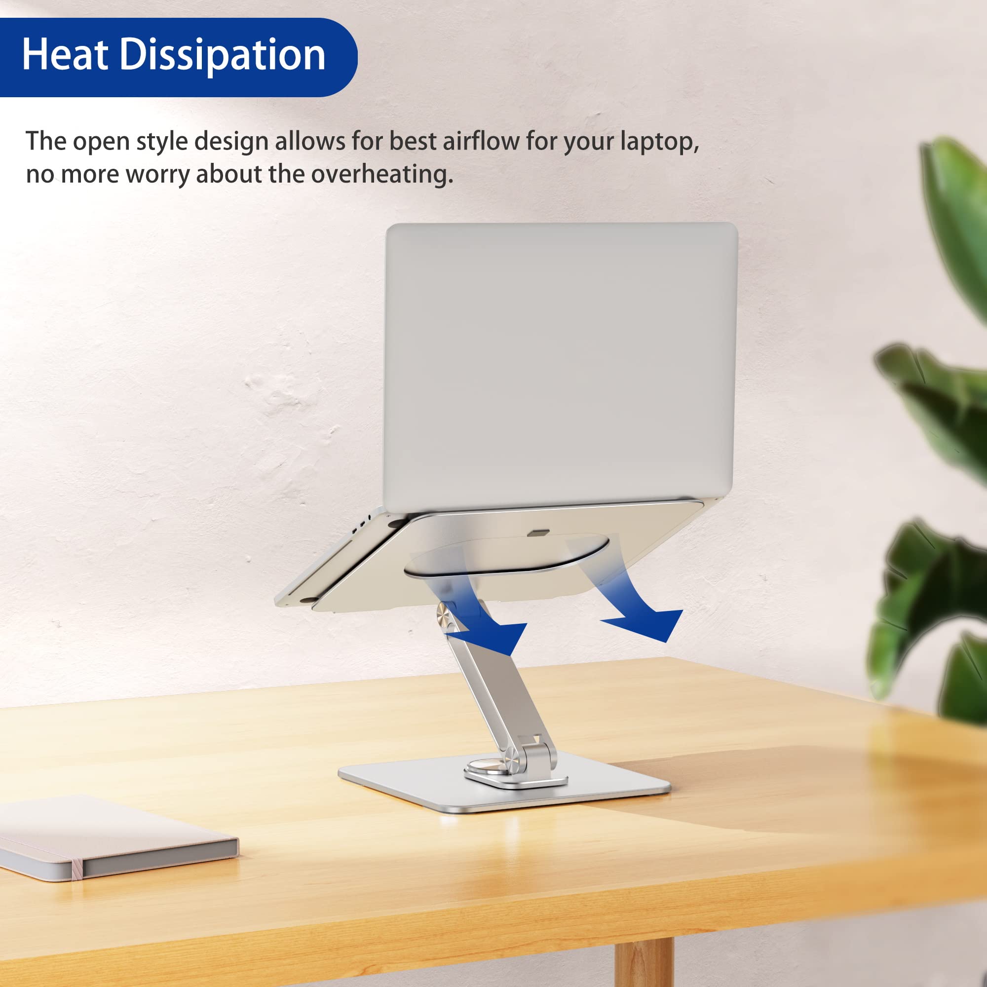 [1 PC] Ergonomic Adjustable Laptop Stand with 360° Rotating Base