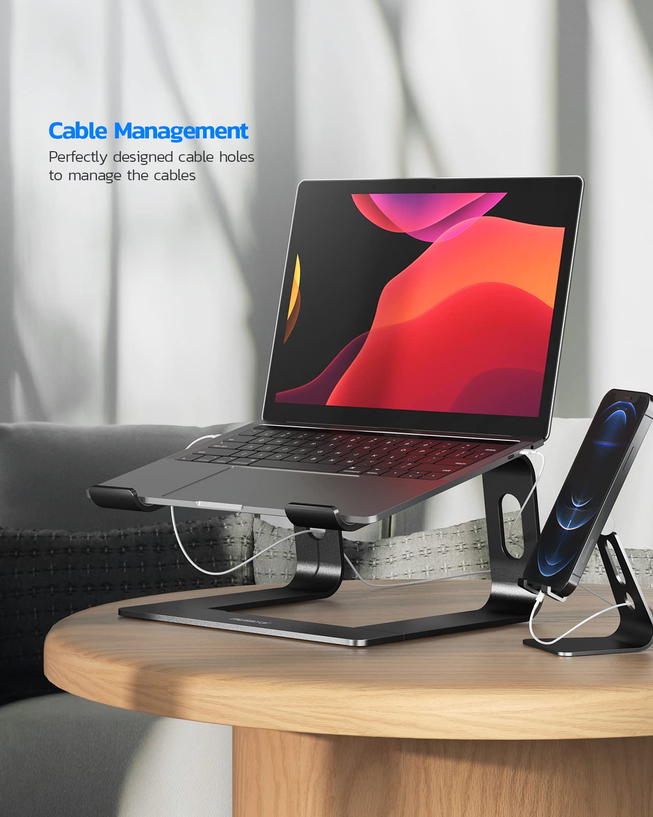 [1 PC] Detachable Ergonomic Laptop Mount Computer Stand for Desk, All 10-16" Laptops