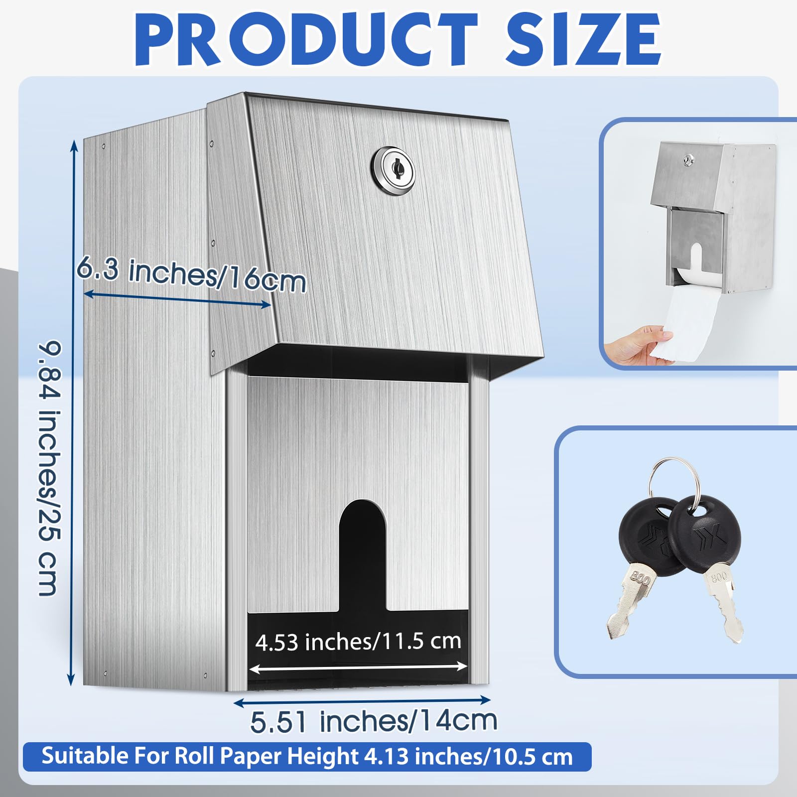 Dual Rolls Commercial Toilet Paper Dispenser Toilet Paper Container