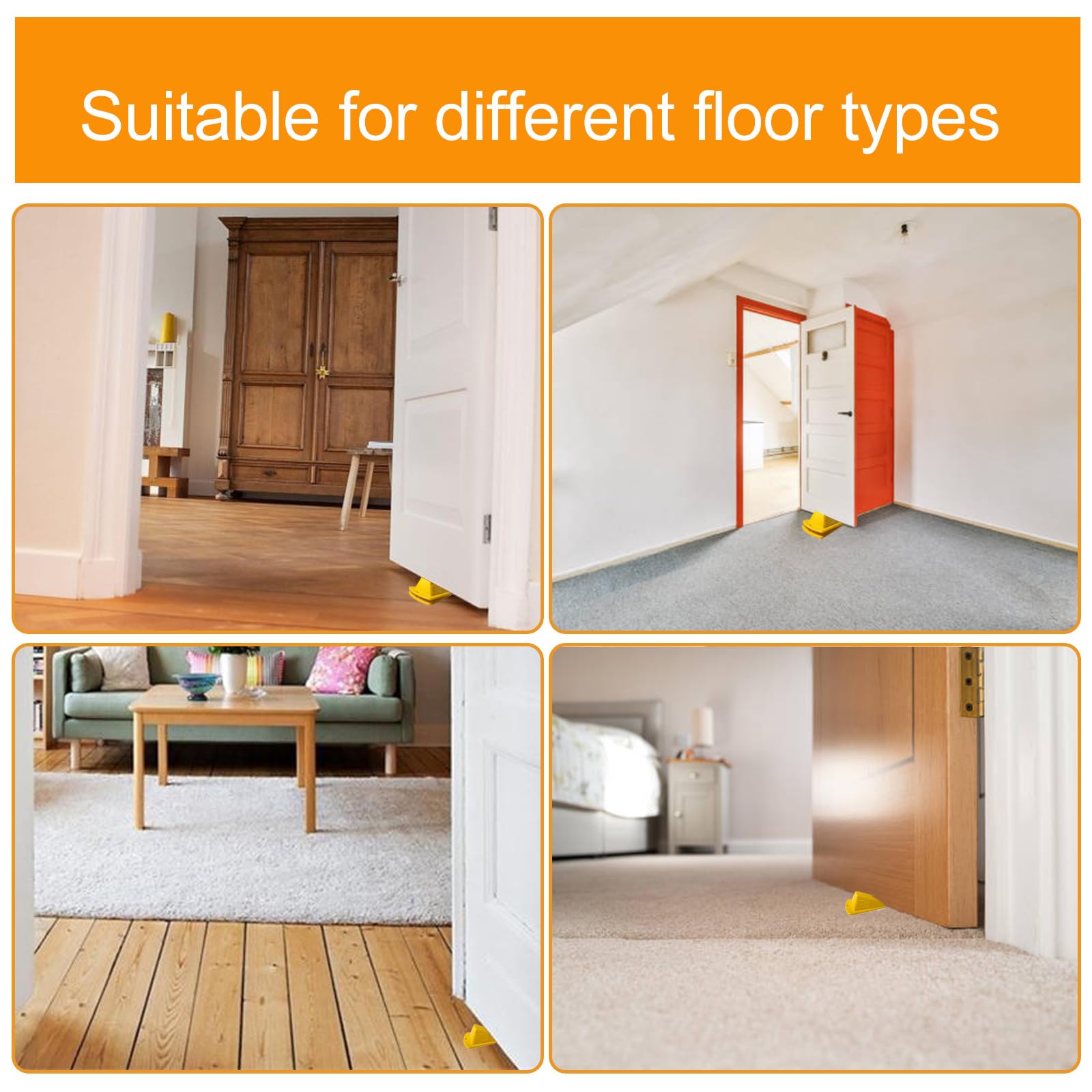 [5 Pack] Jumbo Door Stoppers for Floor