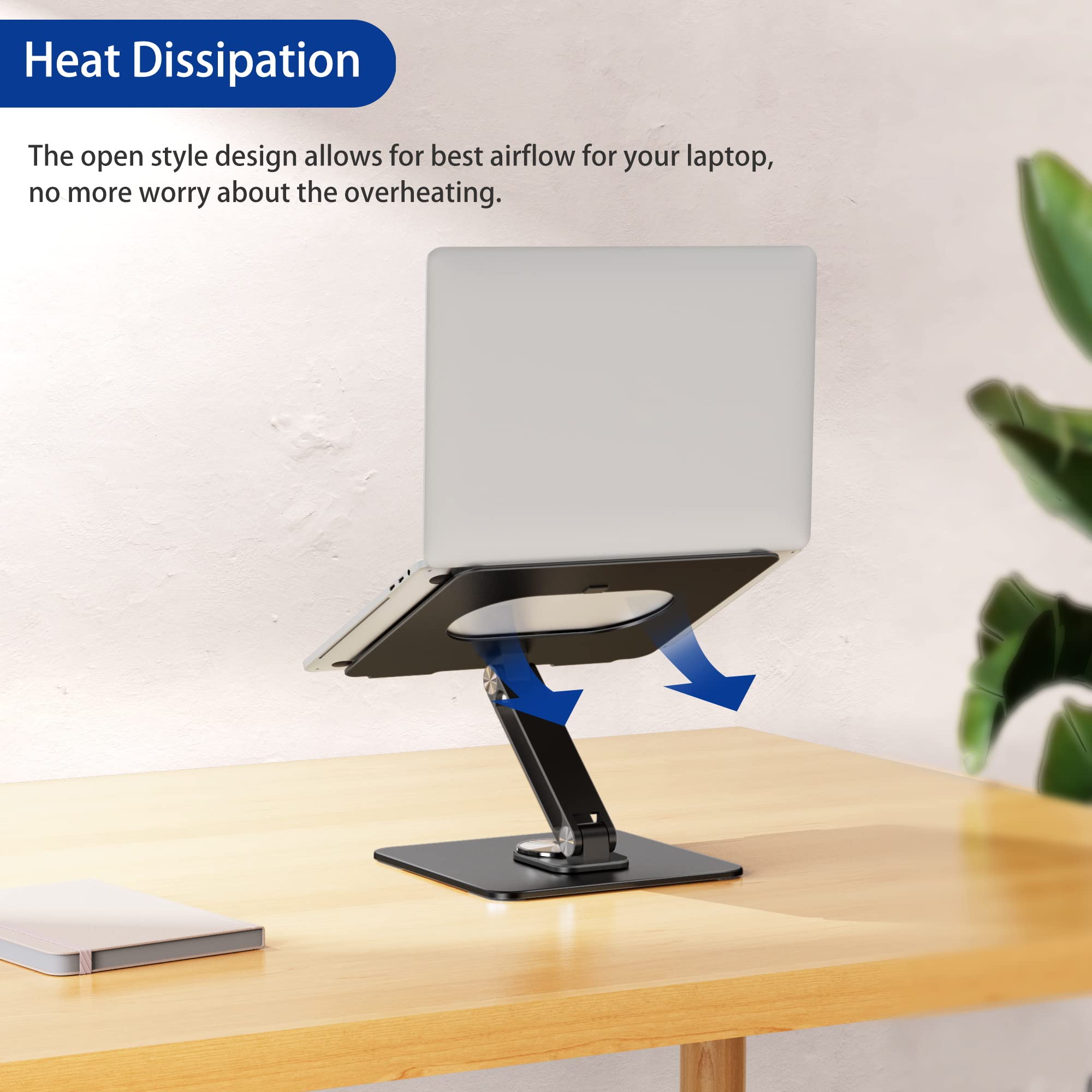 [1 PC] Ergonomic Adjustable Laptop Stand with 360° Rotating Base
