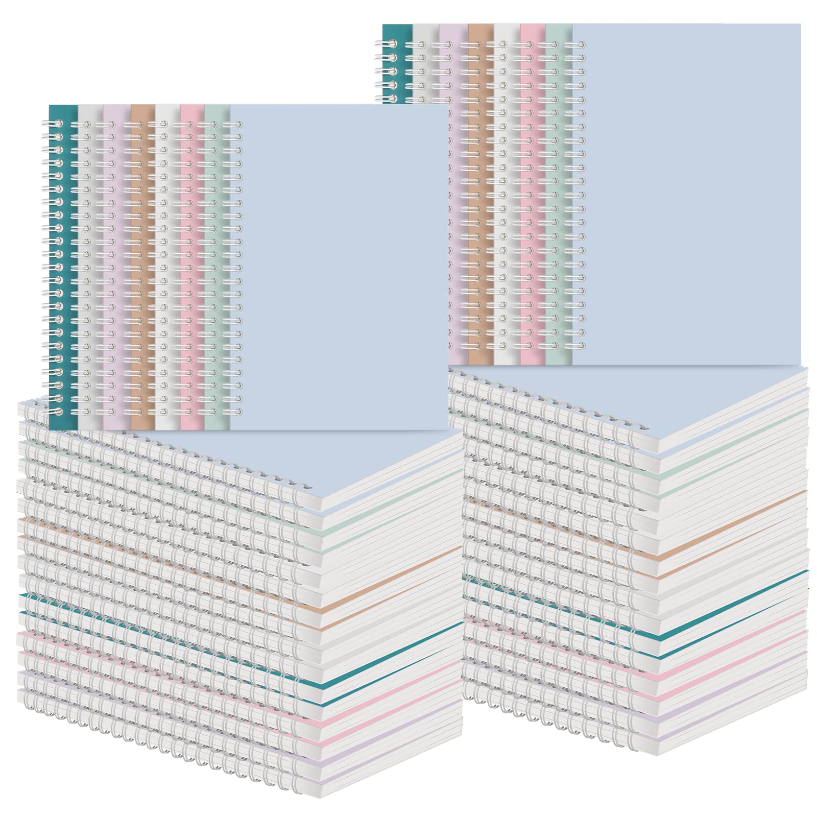 48 Pack A5 Spiral Notebook College Ruled Spiral Bulk, 100 Pages, 8.3 x 5.5 Inches