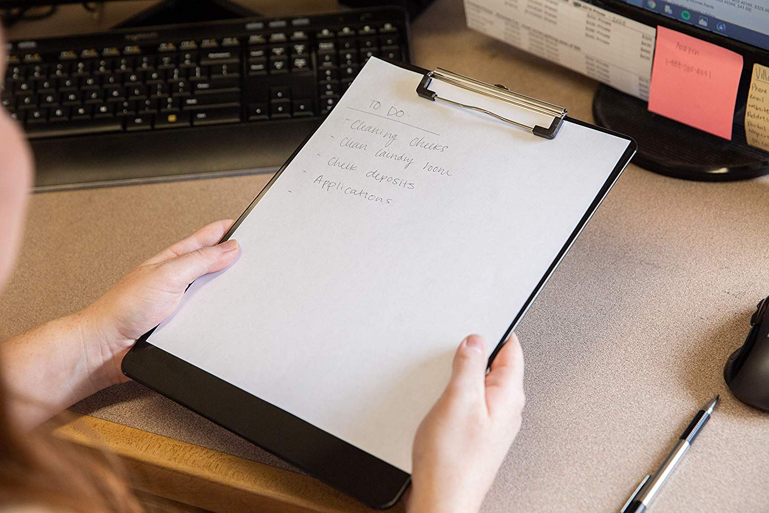 Black Plastic Clipboards (Set of 6 or 12) Multipack - 12.5x9 Inch Clipboard Holds 100 Sheets