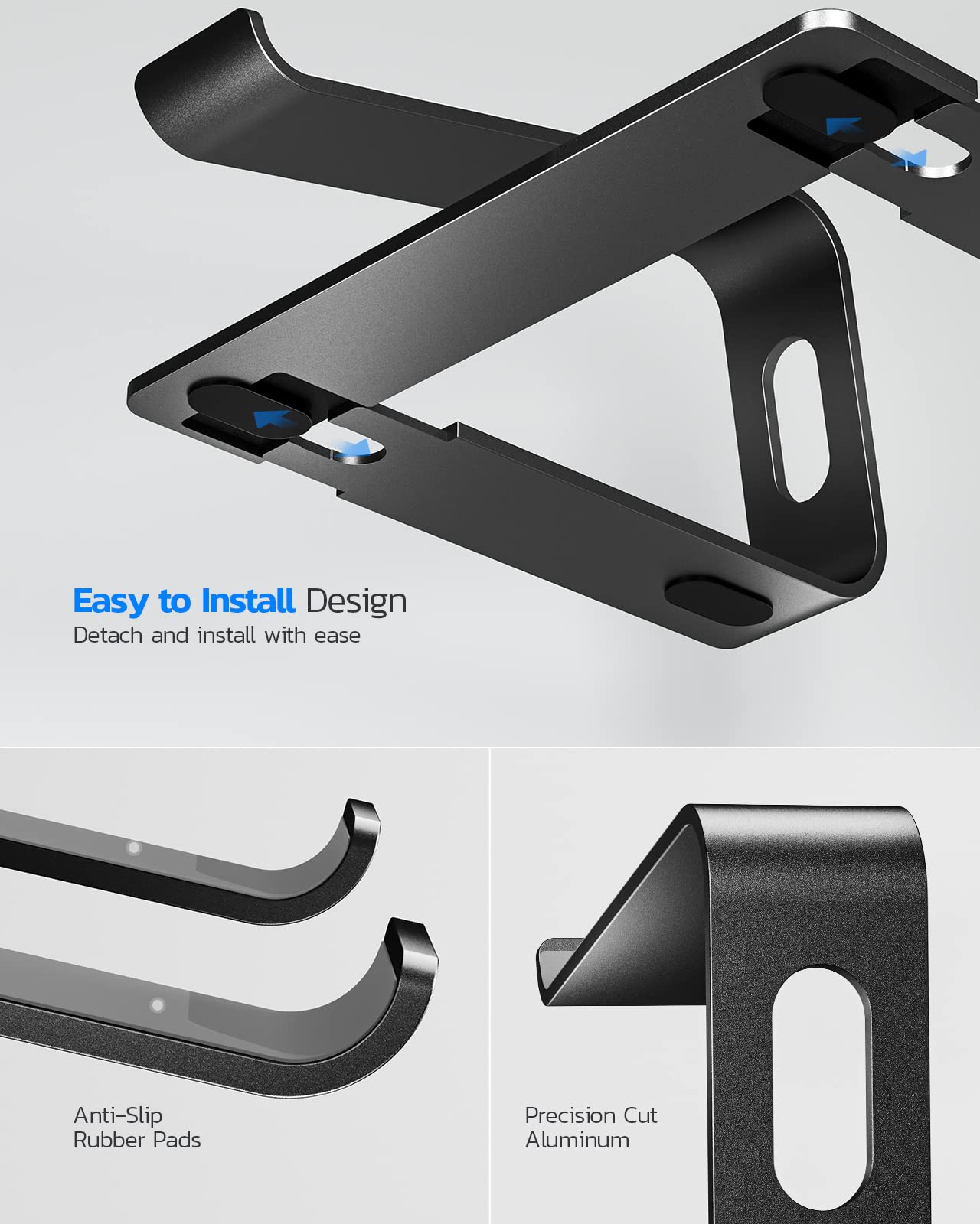 [1 PC] Detachable Ergonomic Laptop Mount Computer Stand for Desk, All 10-16" Laptops