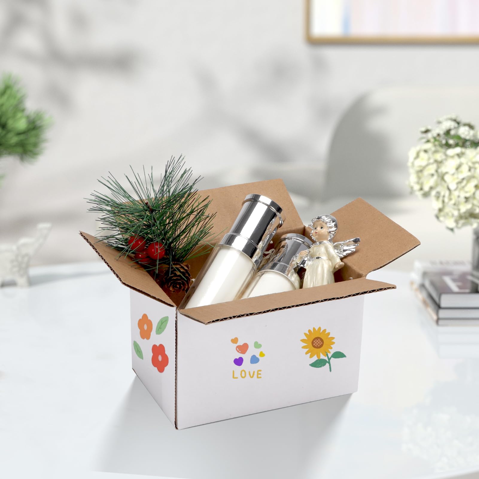 White Corrugated Cardboard Box (Set of 25)