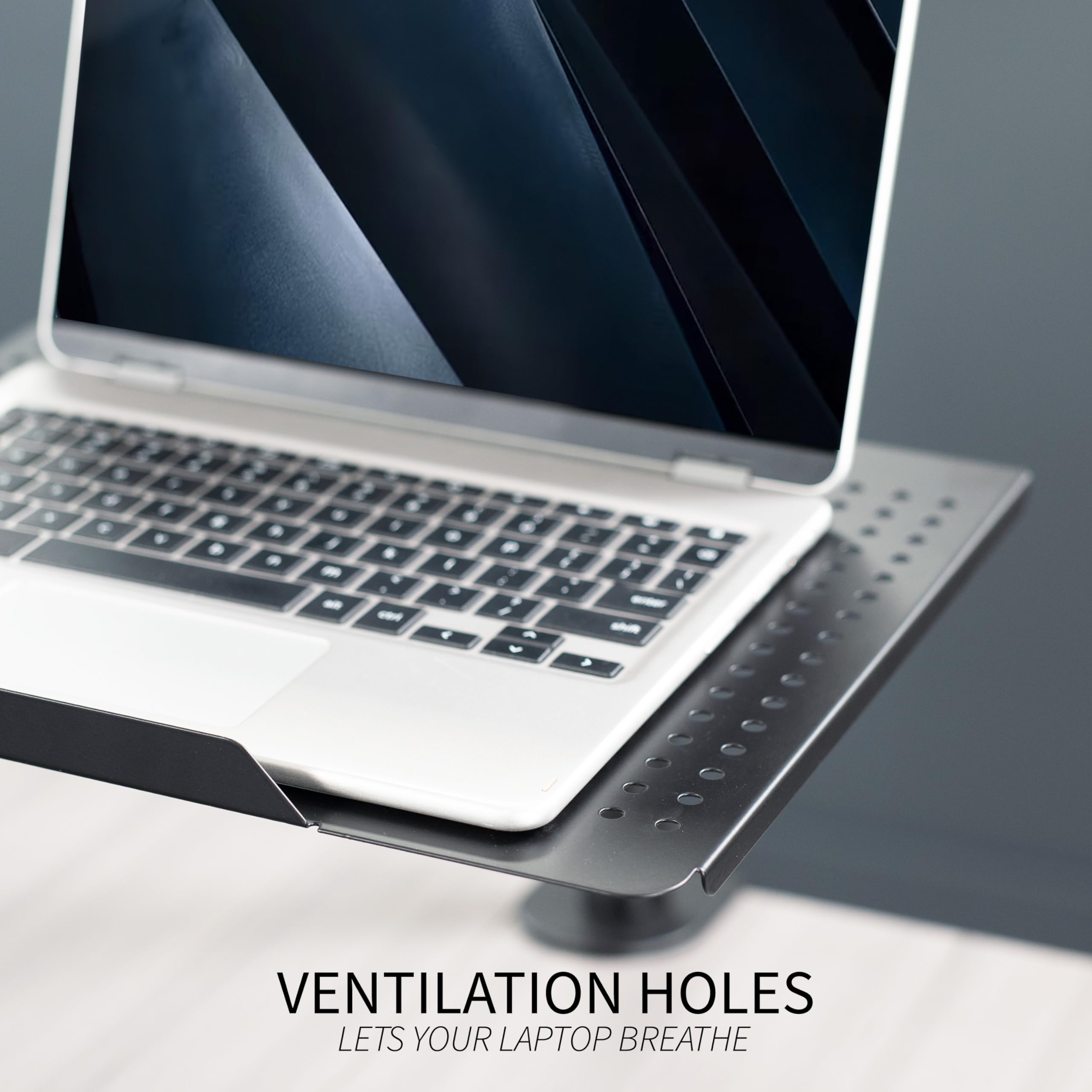 [1 PC] Single Laptop Notebook Desk Mount Stand, Fits up to 17 inch Laptops